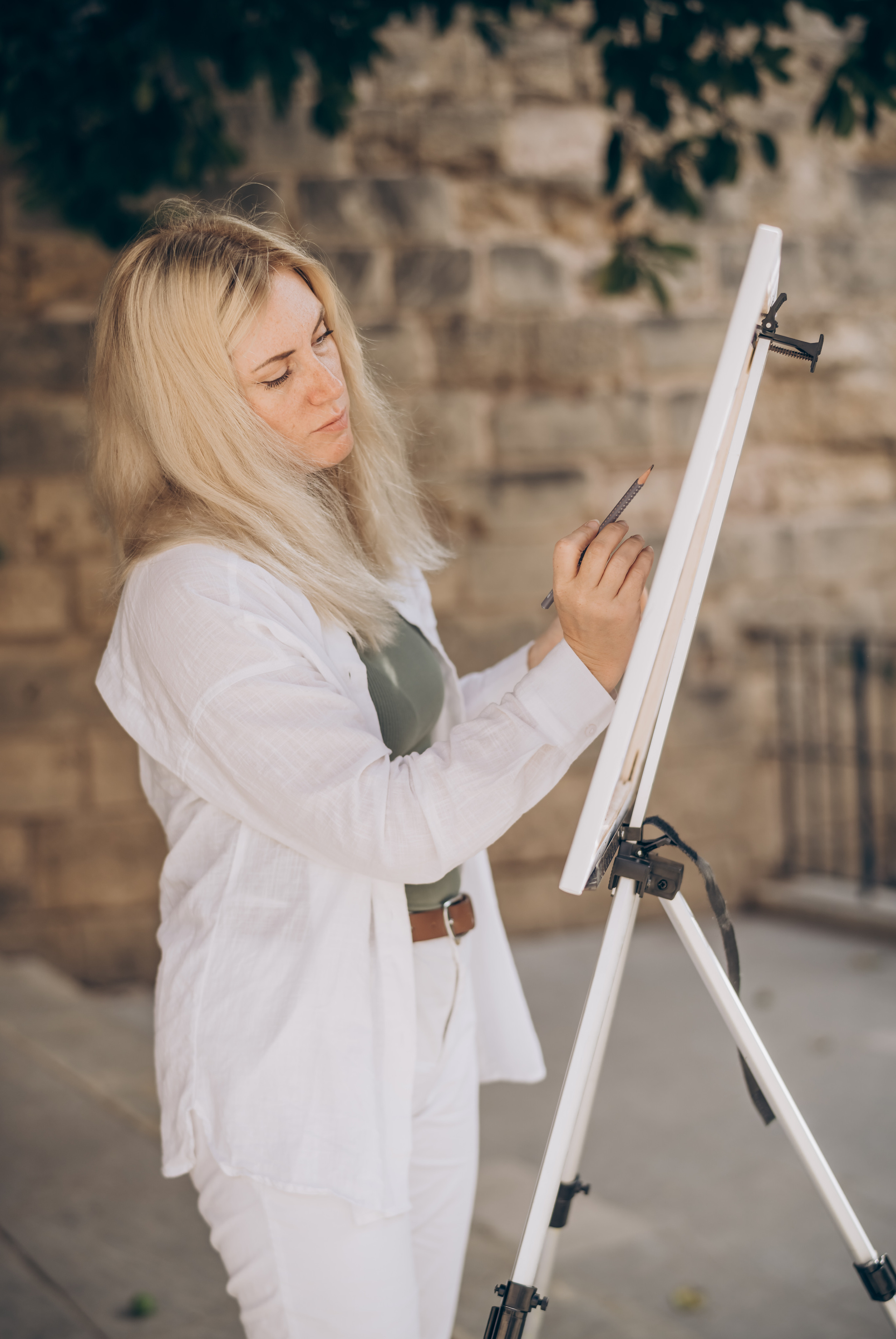 Painter at work. Photographer in Mallorca