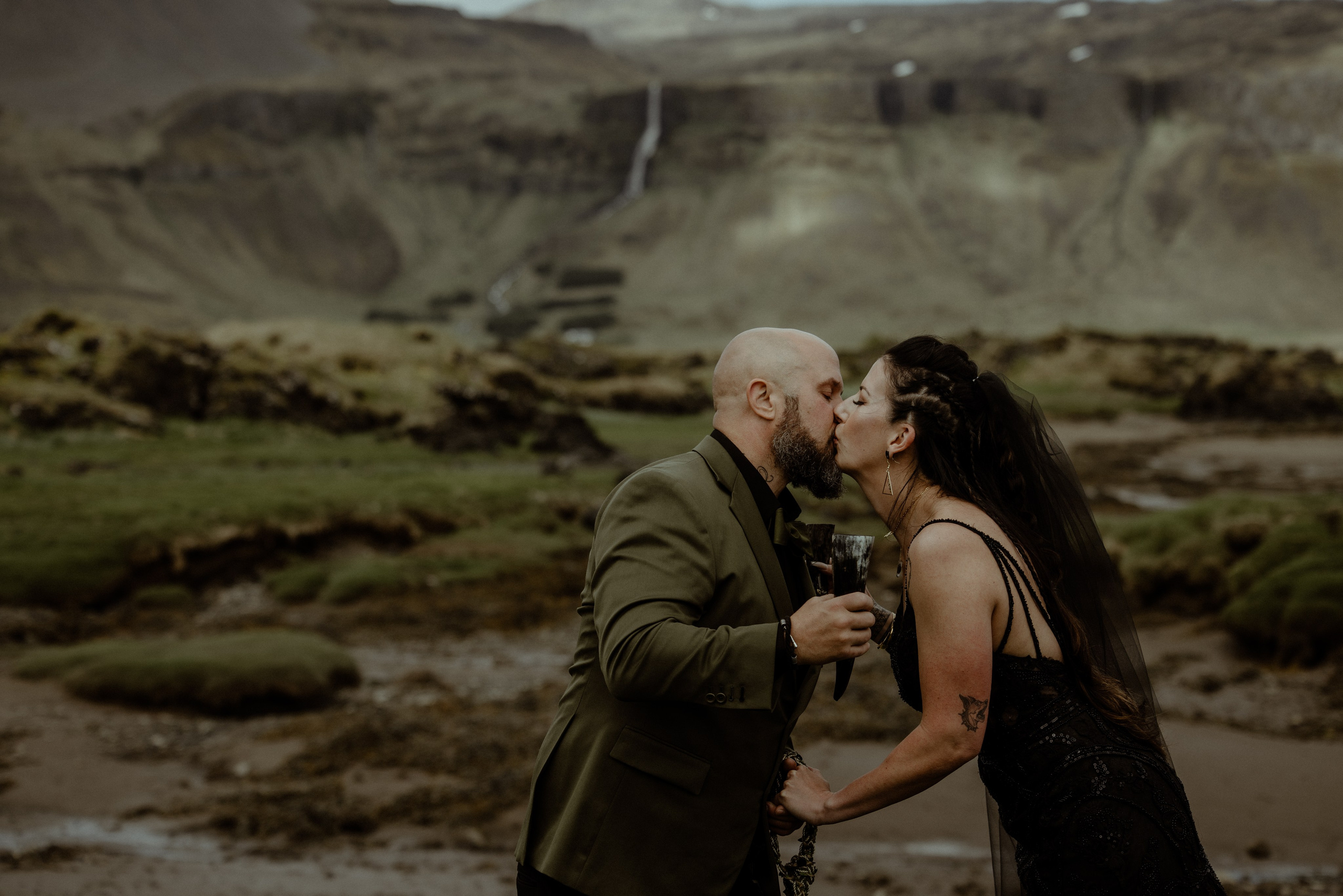 Viking inspired secret elopement in Iceland — wedding in Budir. Iceland elopement photographer & videographer