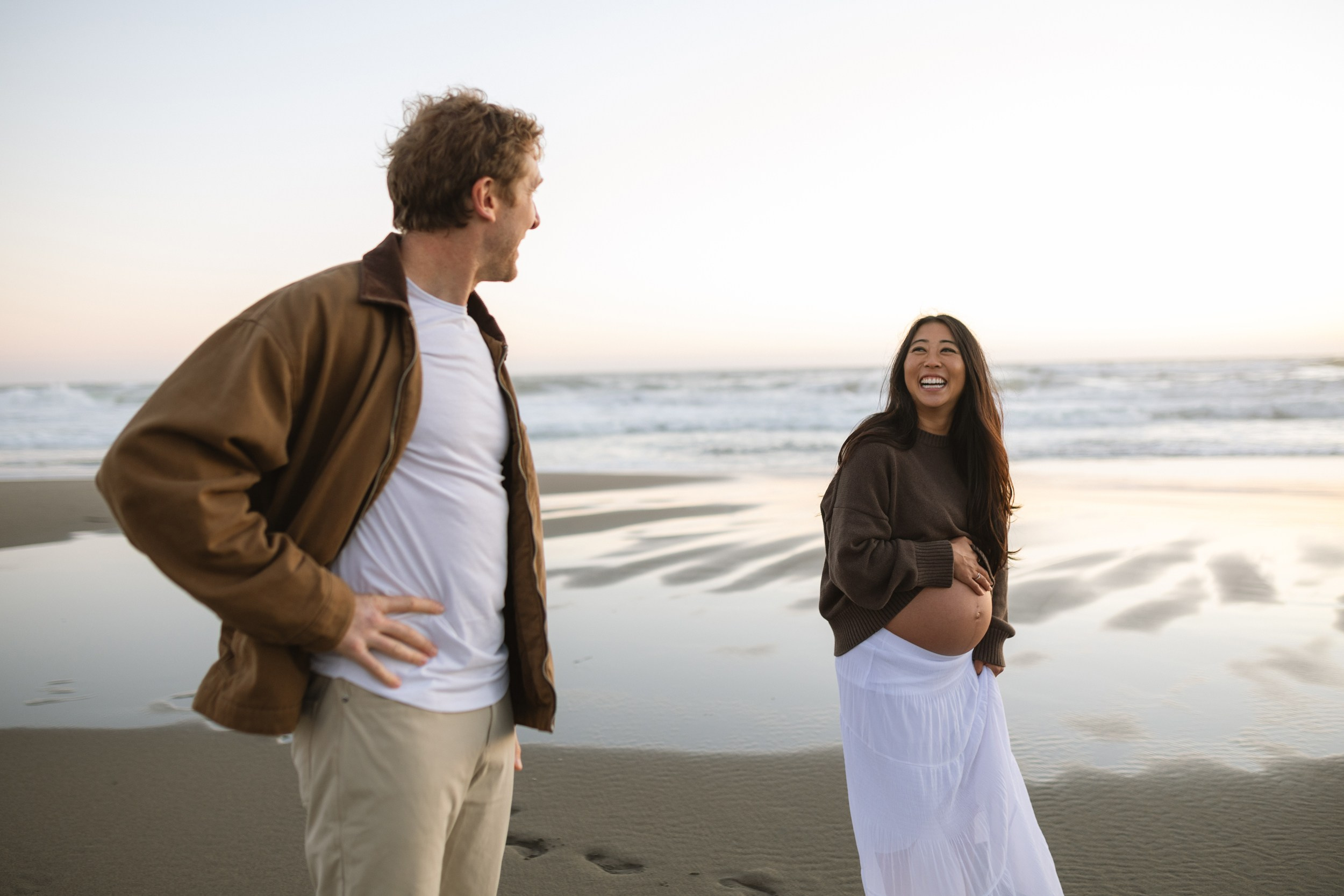 Bay Area Maternity Sunset Photo Session at Ocean Beach