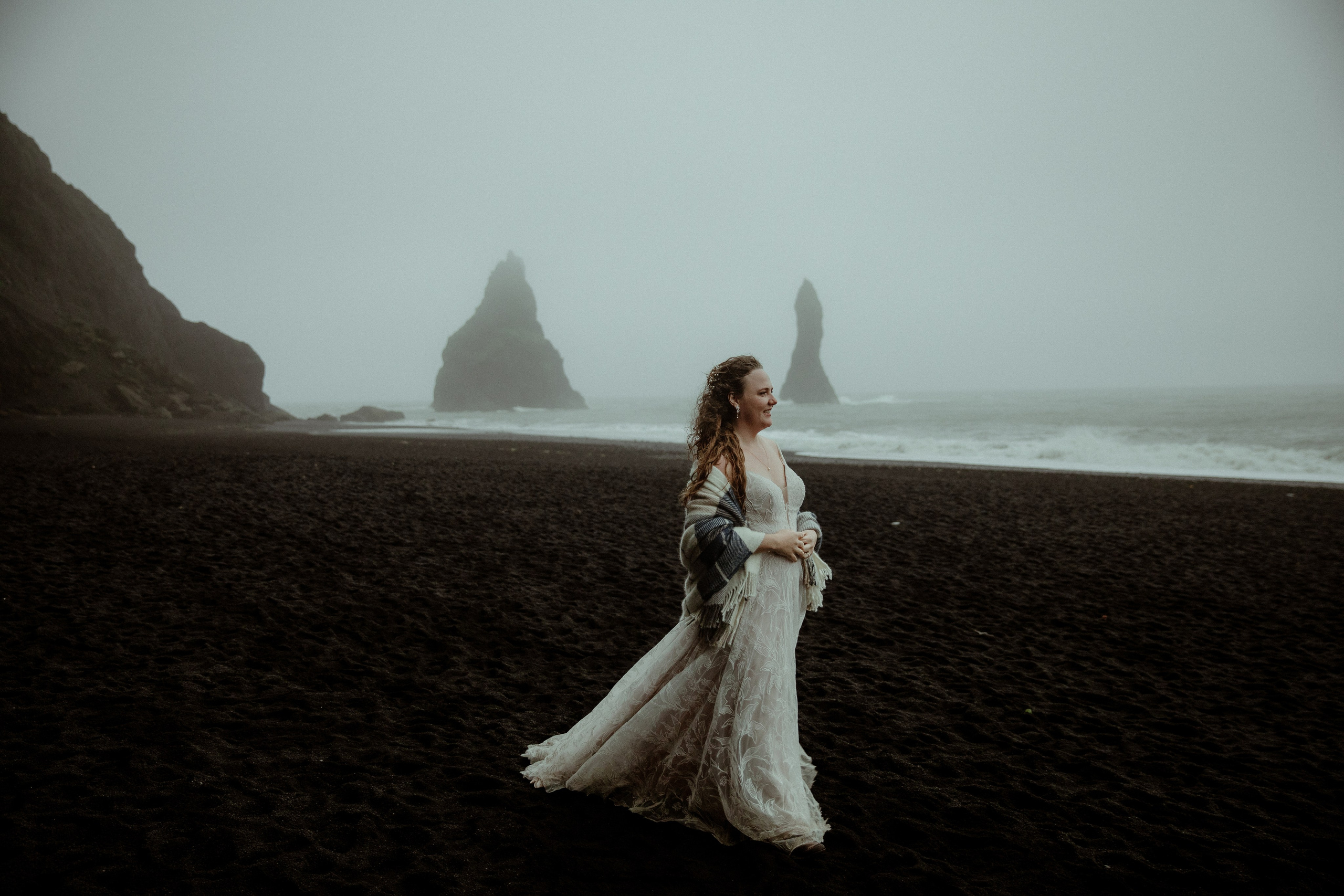 Iceland Elopement at Black Sand Beach. Iceland elopement photographer & videographer