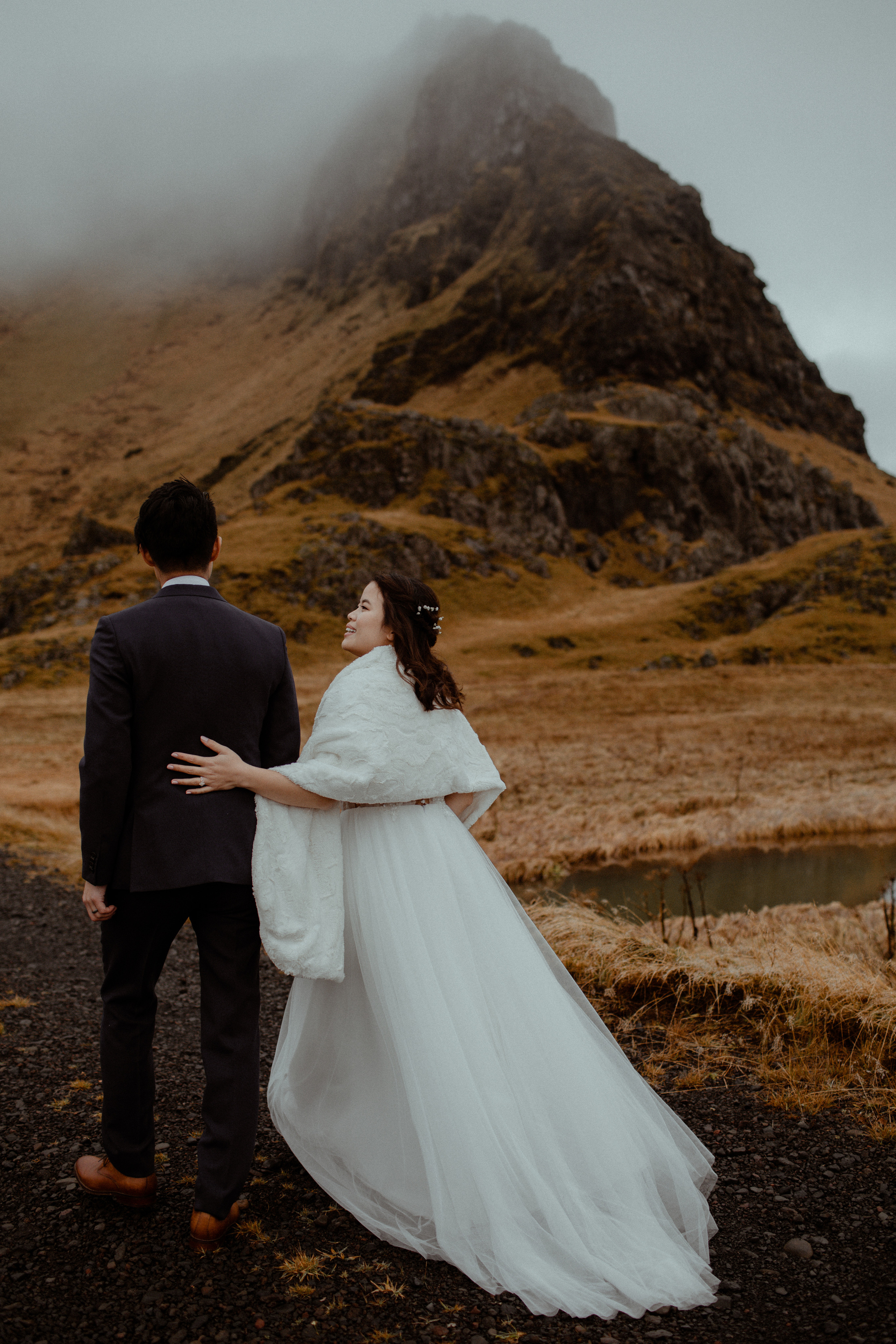 Hidden Waterfalls Iceland Elopement. Iceland elopement photographer & videographer