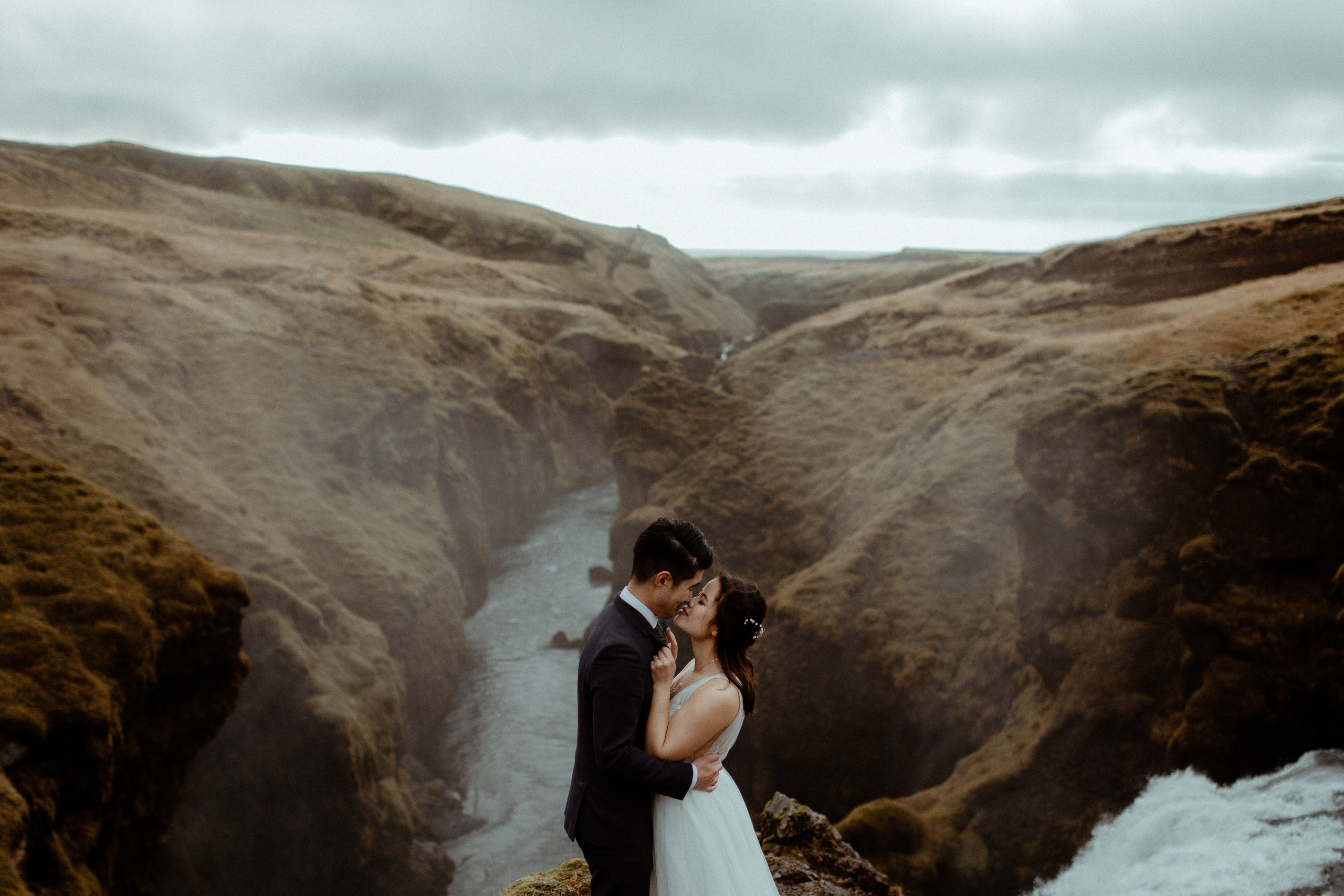 Hidden Waterfalls Iceland Elopement. Iceland elopement photographer & videographer
