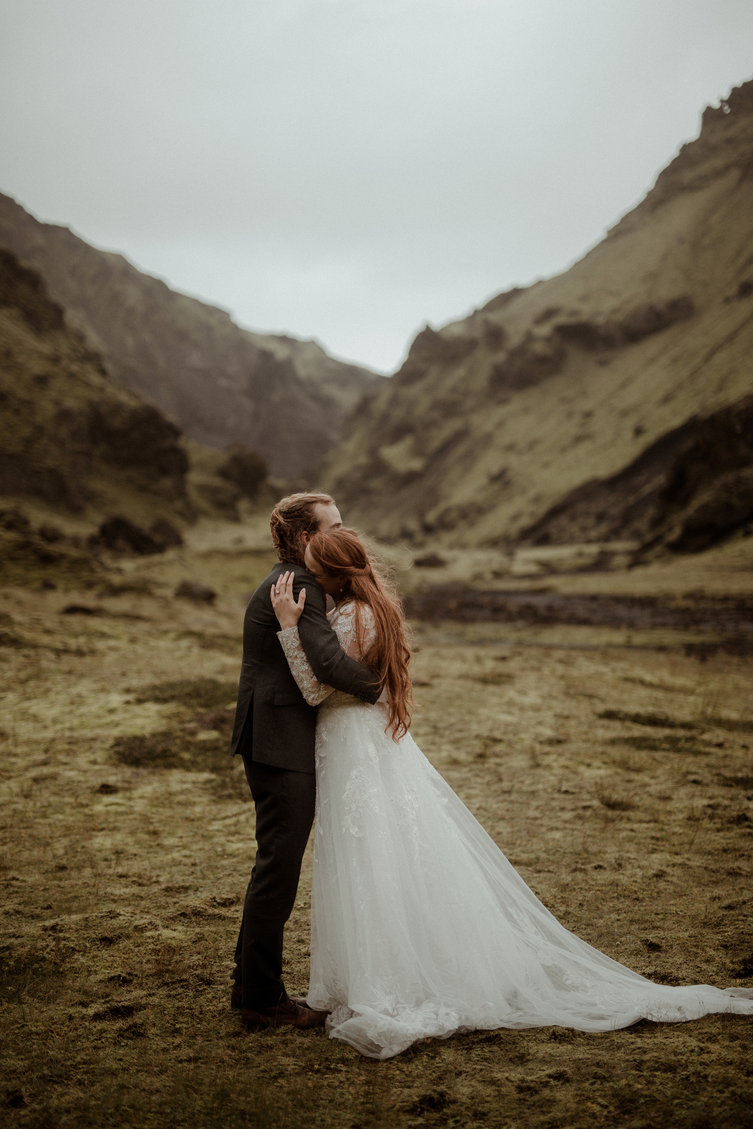 Ceremony at secret waterfall Iceland. Iceland elopement photographer & videographer