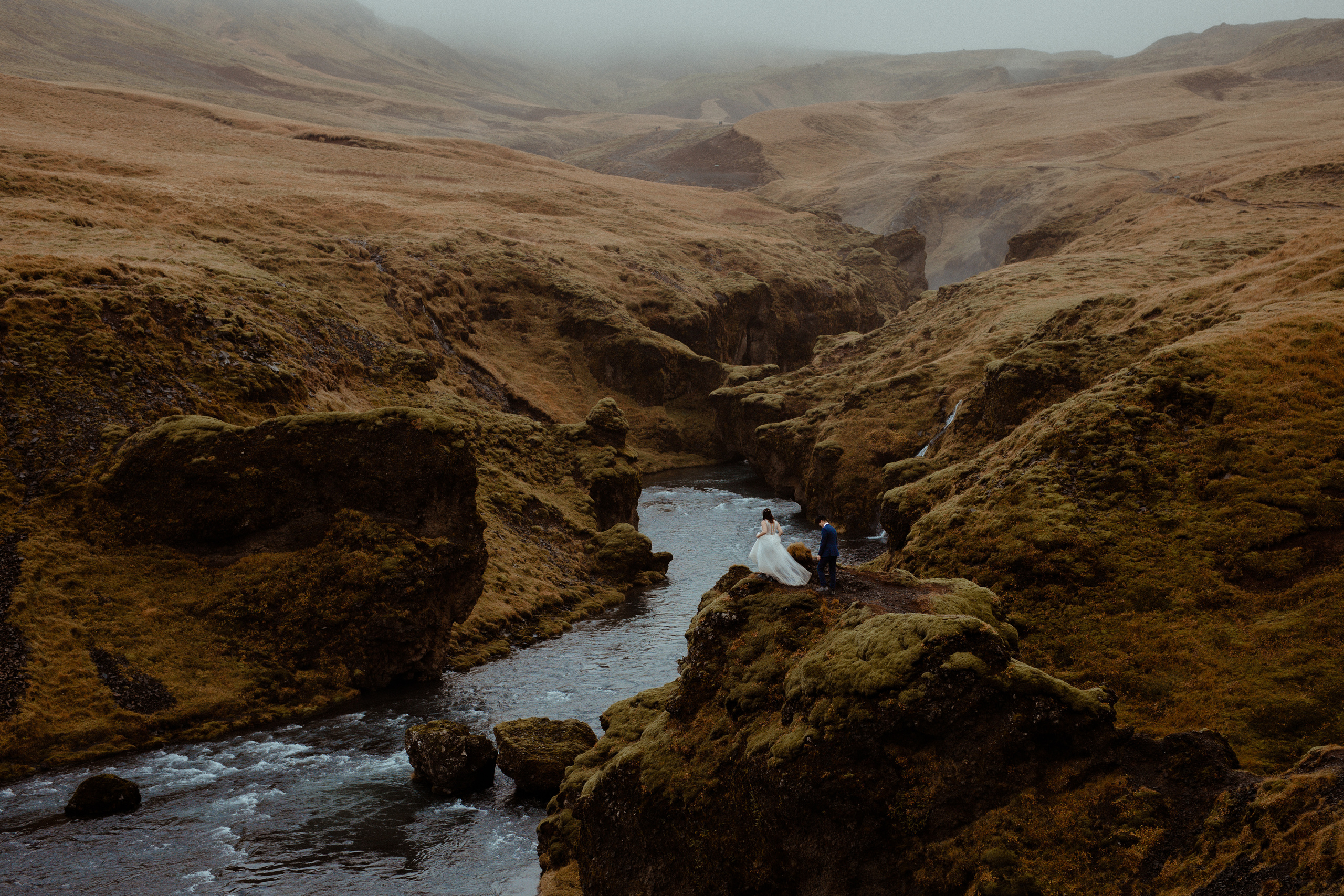 Hidden Waterfalls Iceland Elopement. Iceland elopement photographer & videographer