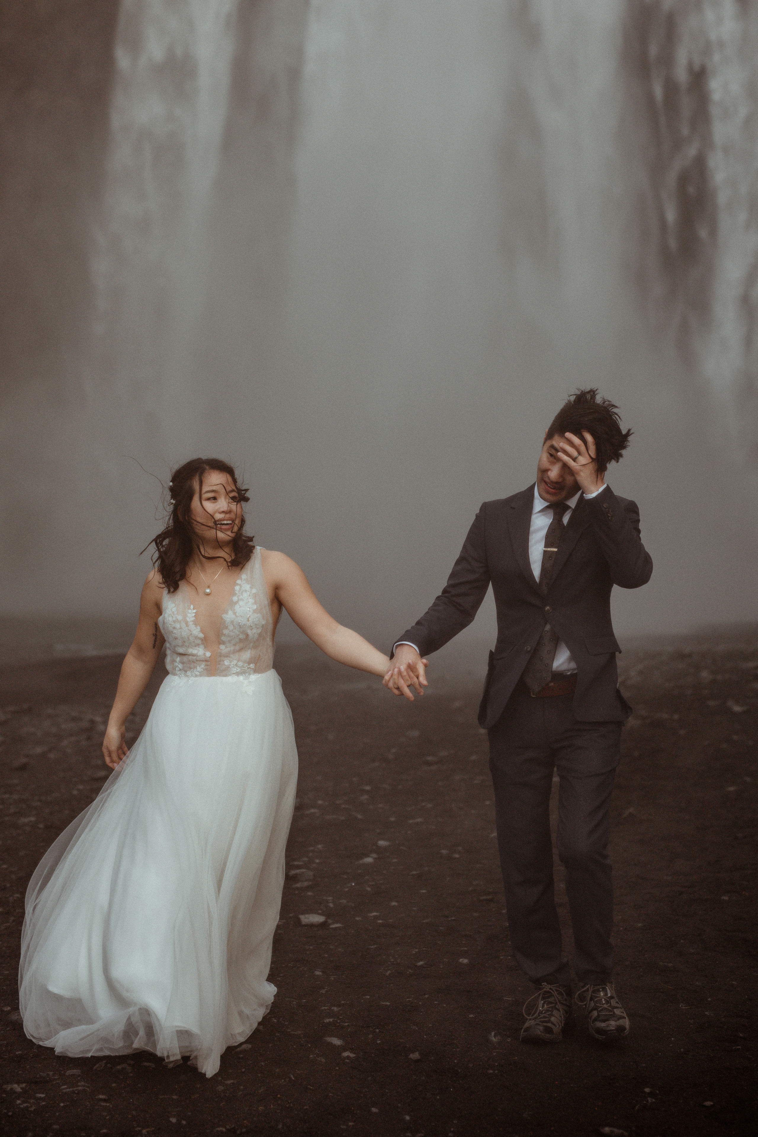 Hidden Waterfalls Iceland Elopement. Iceland elopement photographer & videographer