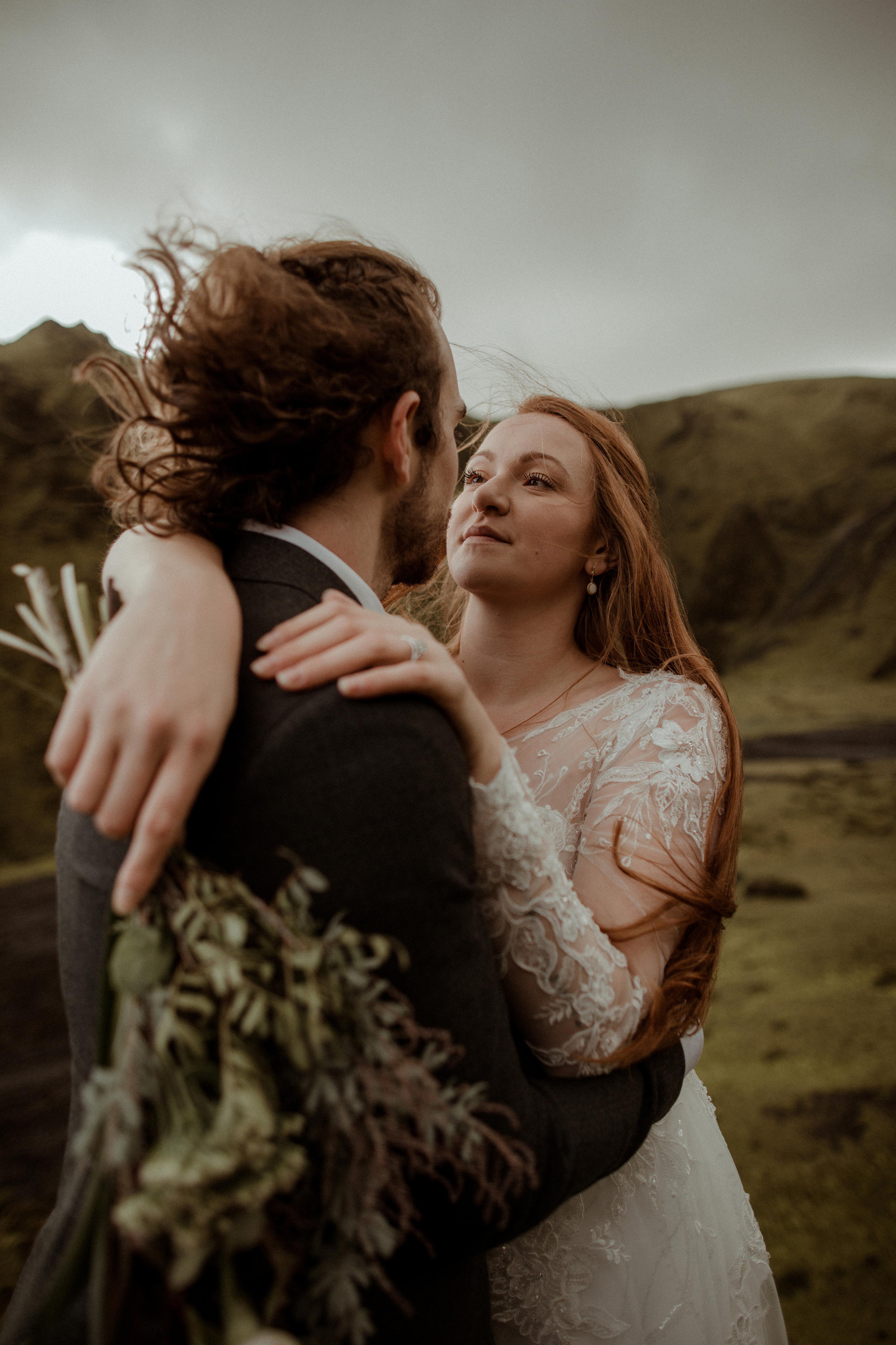 Ceremony at secret waterfall Iceland. Iceland elopement photographer & videographer