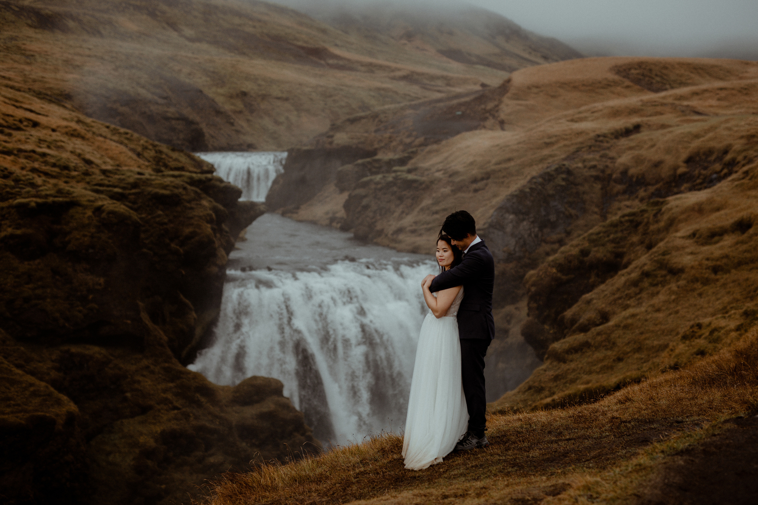 Hidden Waterfalls Iceland Elopement. Iceland elopement photographer & videographer