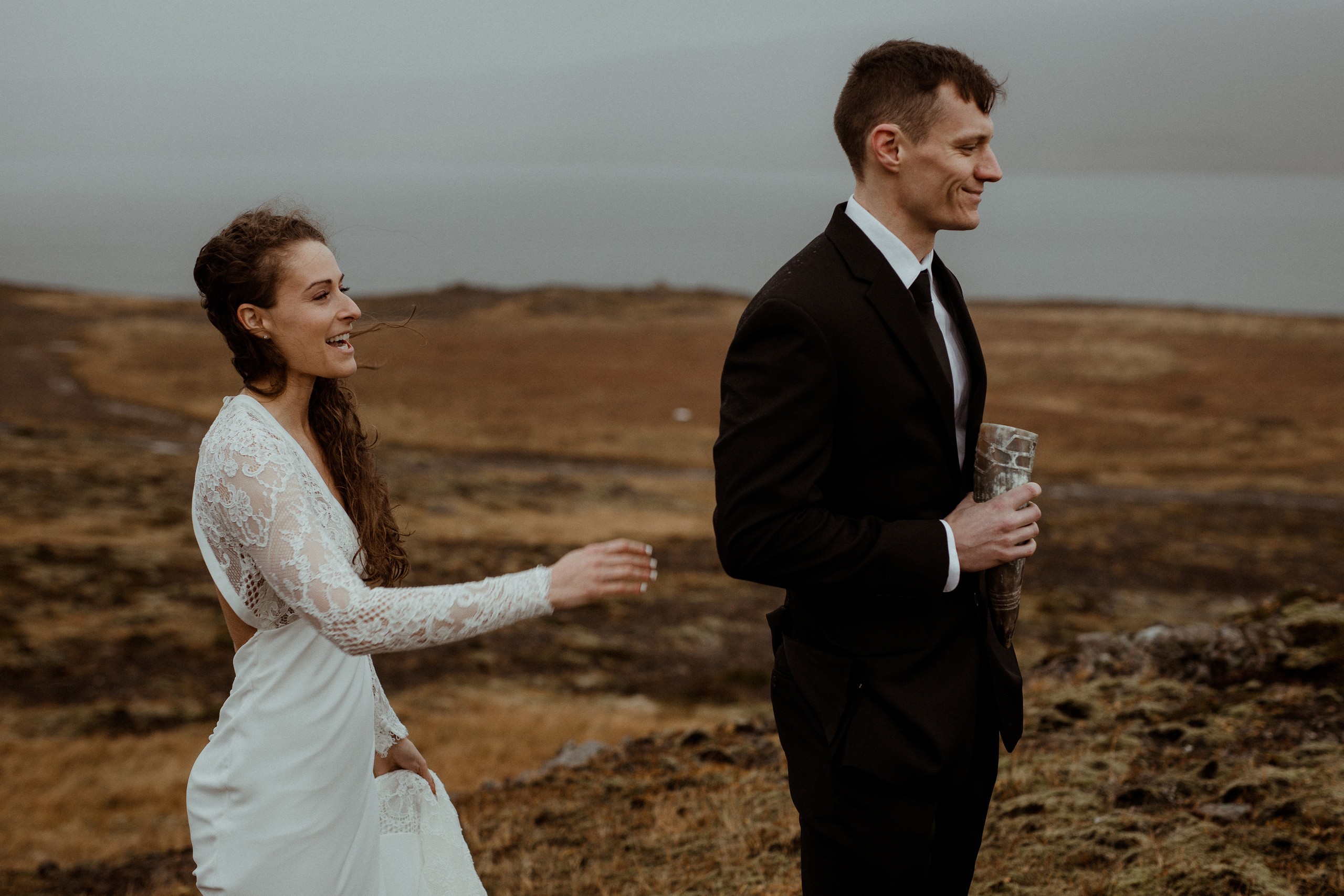 Scenic Fjords Elopement in Iceland. Iceland elopement photographer & videographer