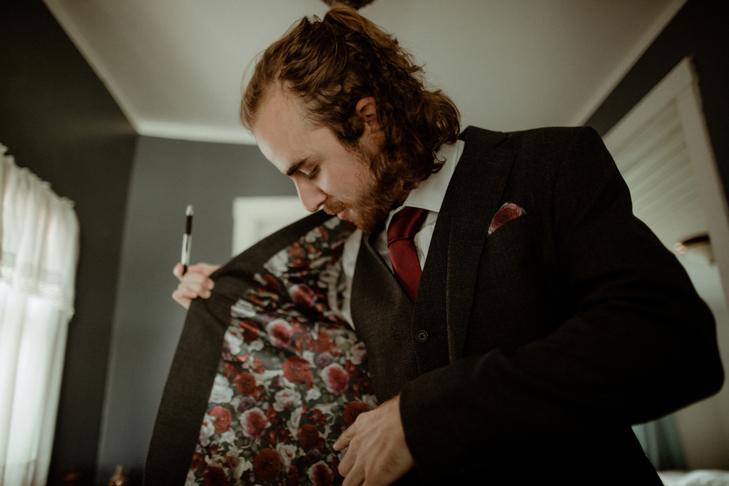 Ceremony at secret waterfall Iceland. Iceland elopement photographer & videographer