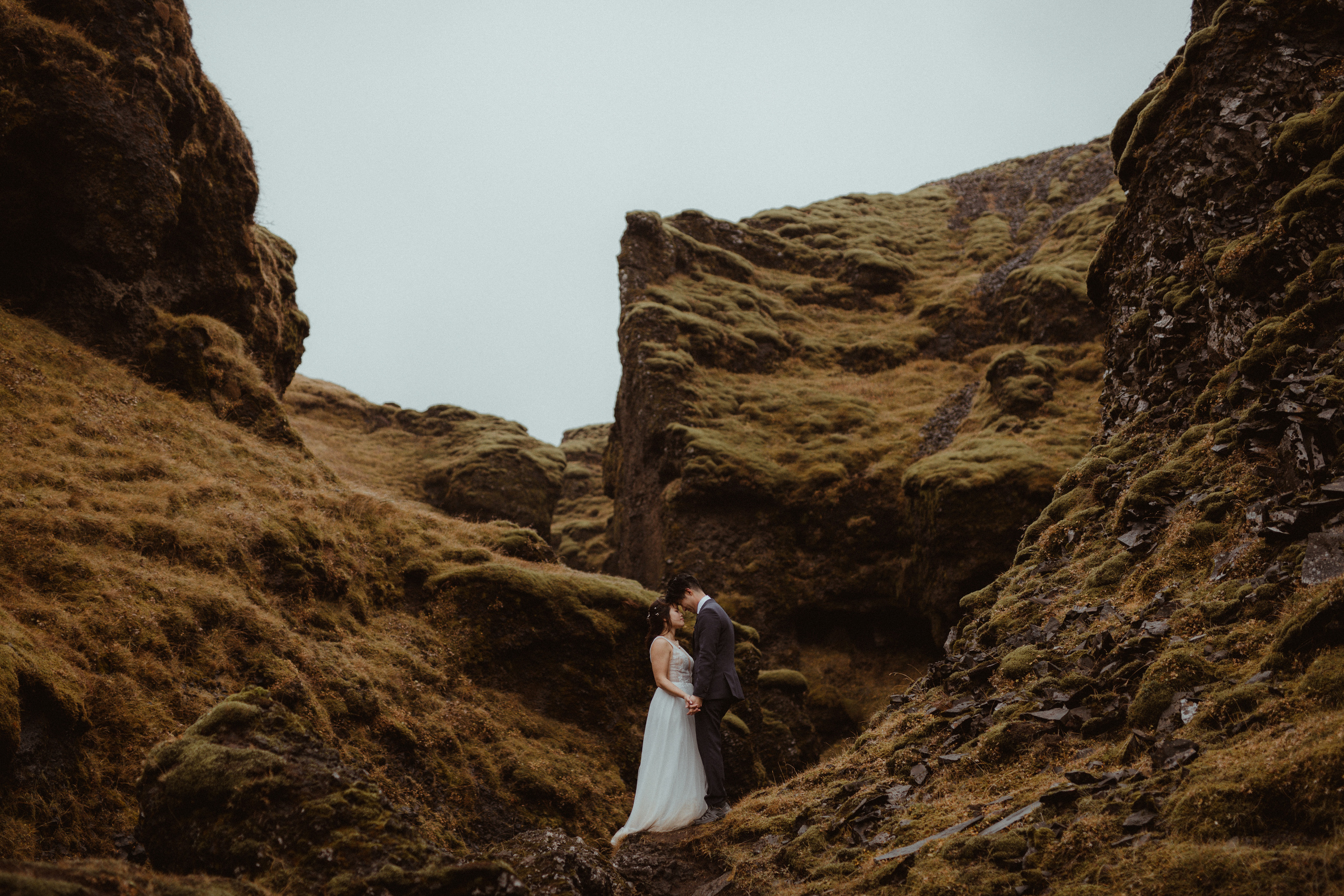 Hidden Waterfalls Iceland Elopement. Iceland elopement photographer & videographer