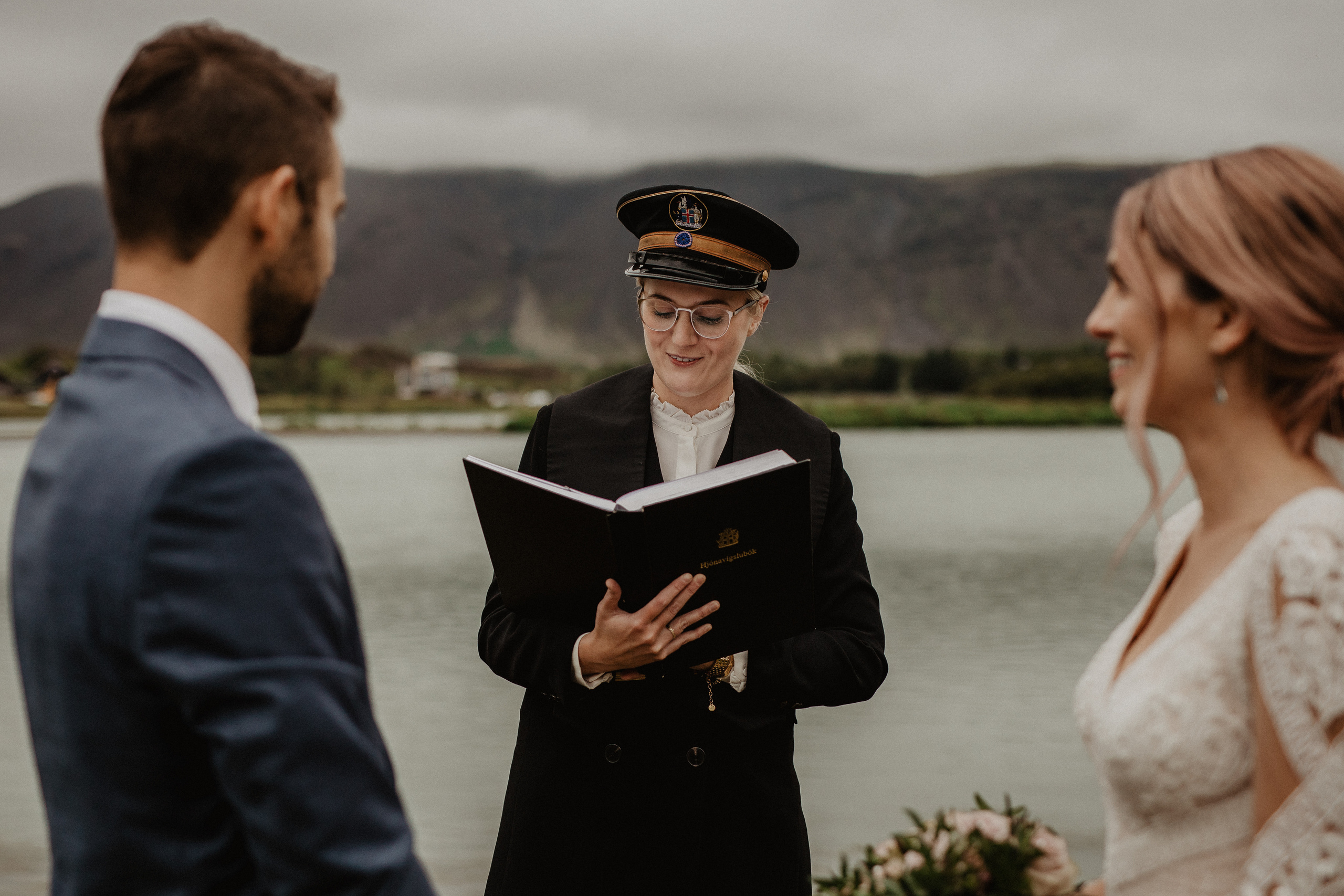 Elopement at Haifoss waterfall. Iceland elopement photographer & videographer
