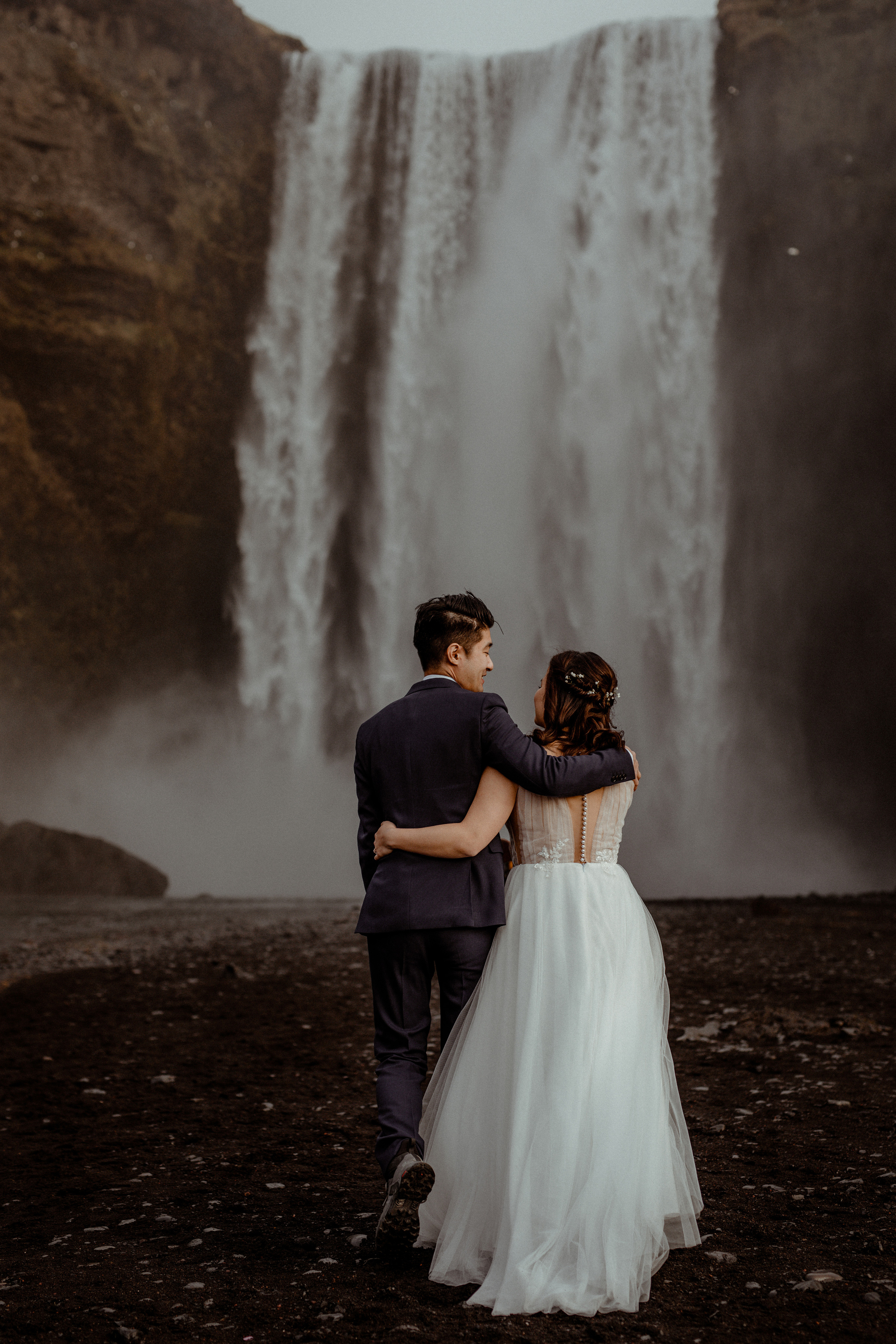 Hidden Waterfalls Iceland Elopement. Iceland elopement photographer & videographer