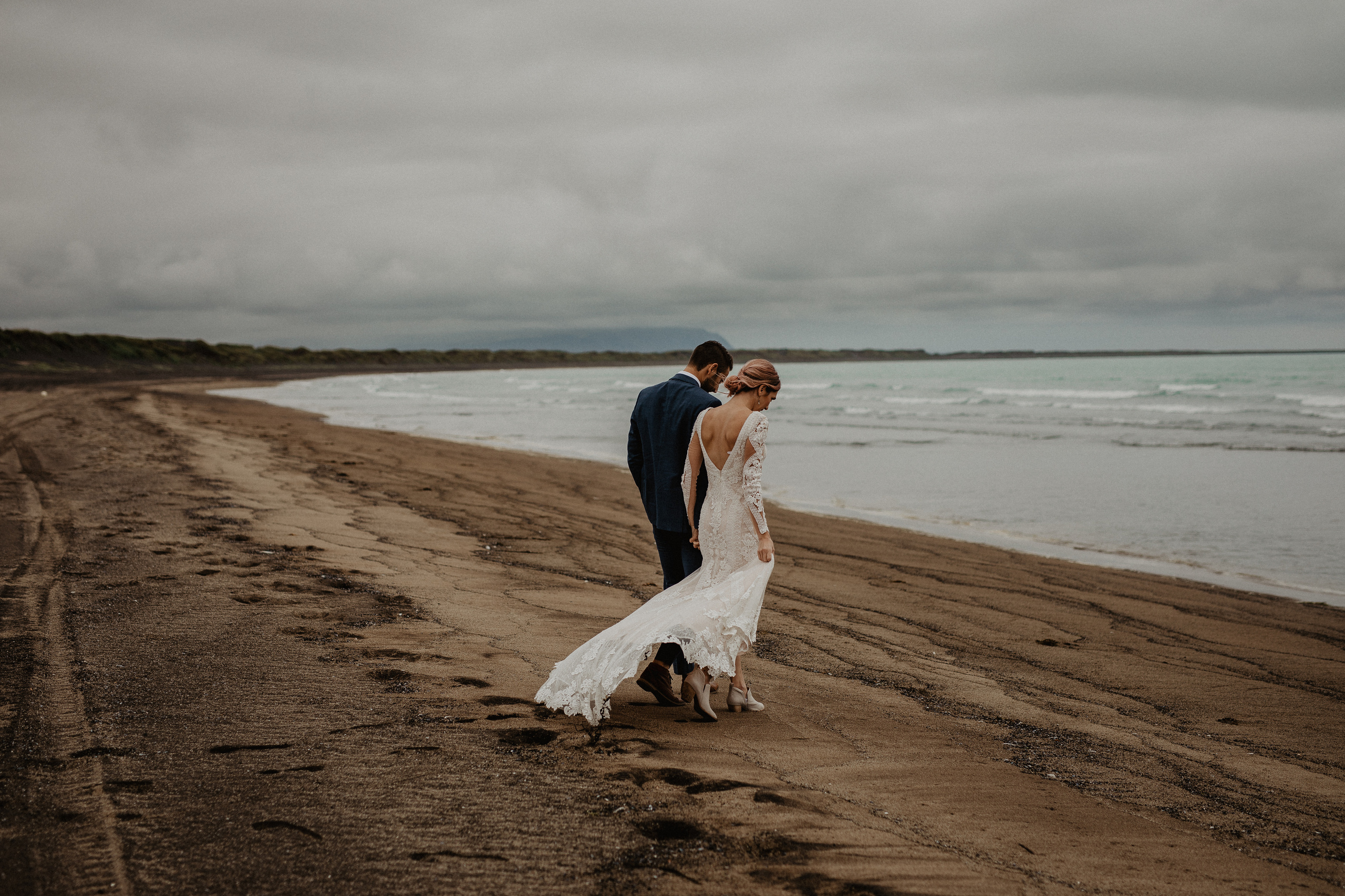Elopement at Haifoss waterfall. Iceland elopement photographer & videographer