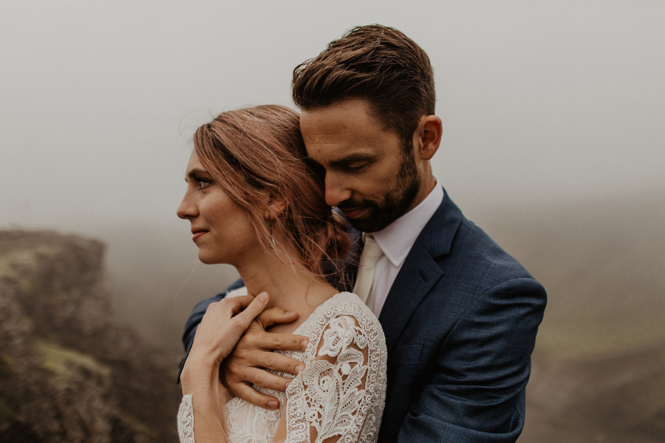 Elopement at Haifoss waterfall. Iceland elopement photographer & videographer