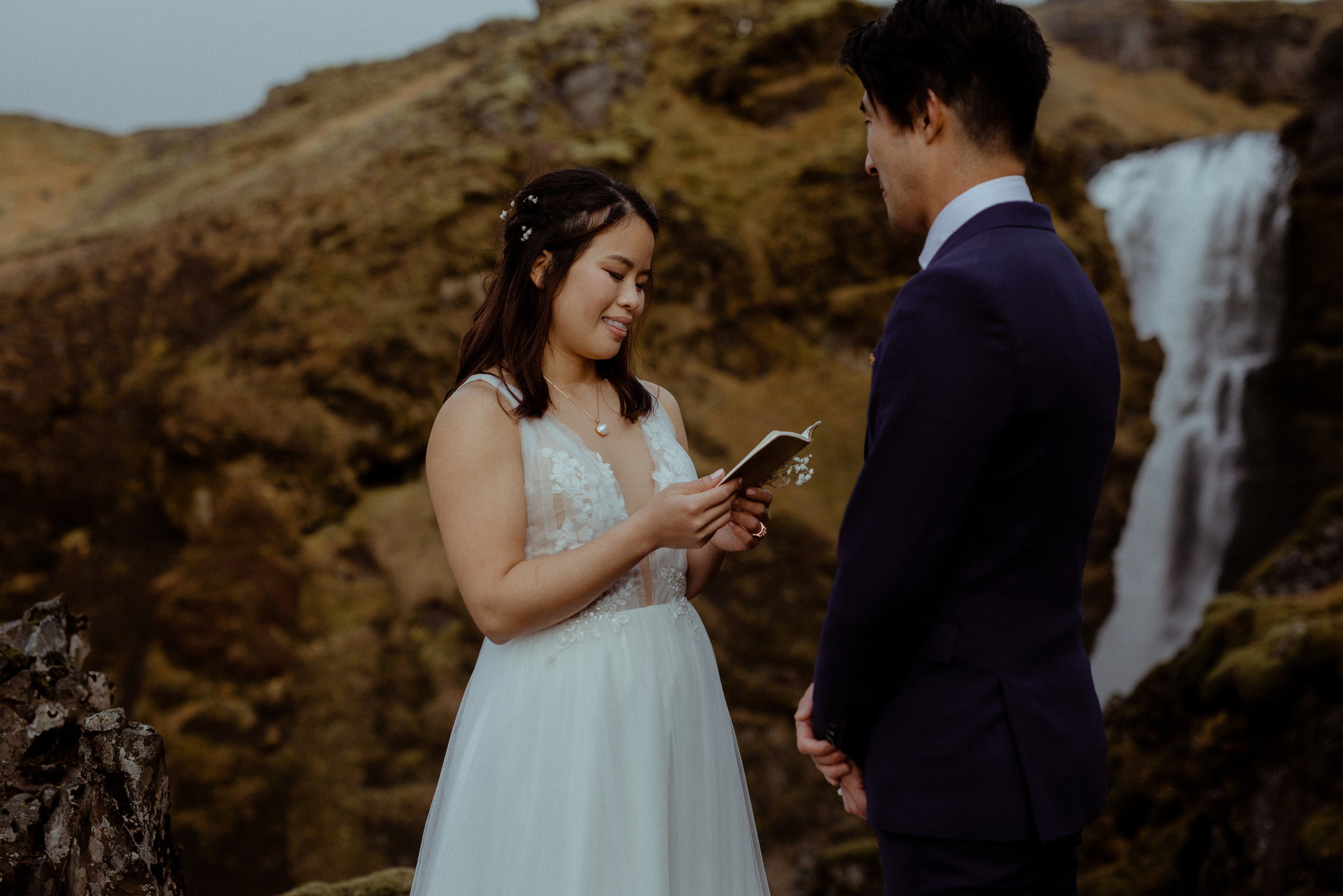 Hidden Waterfalls Iceland Elopement. Iceland elopement photographer & videographer
