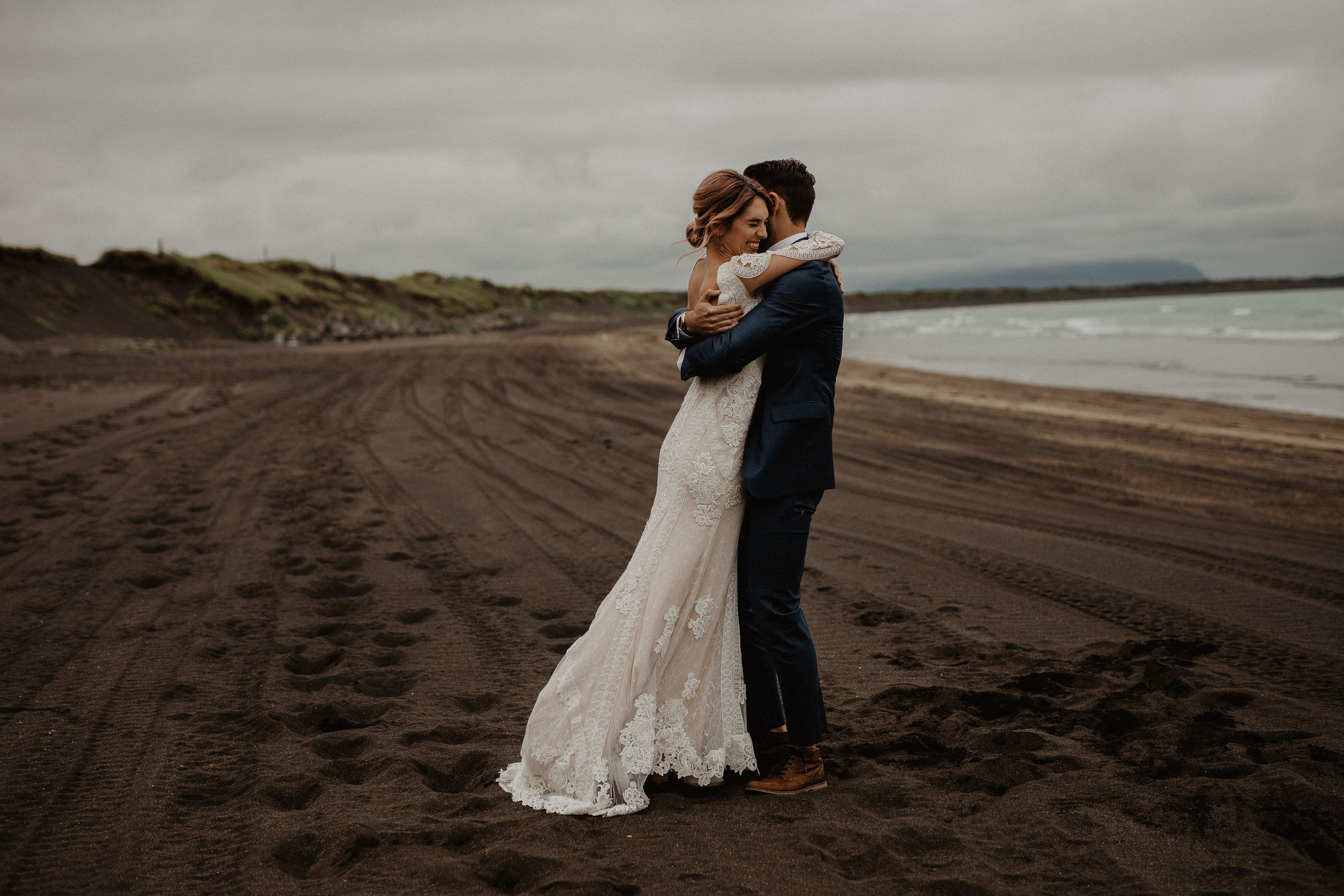 Elopement at Haifoss waterfall. Iceland elopement photographer & videographer
