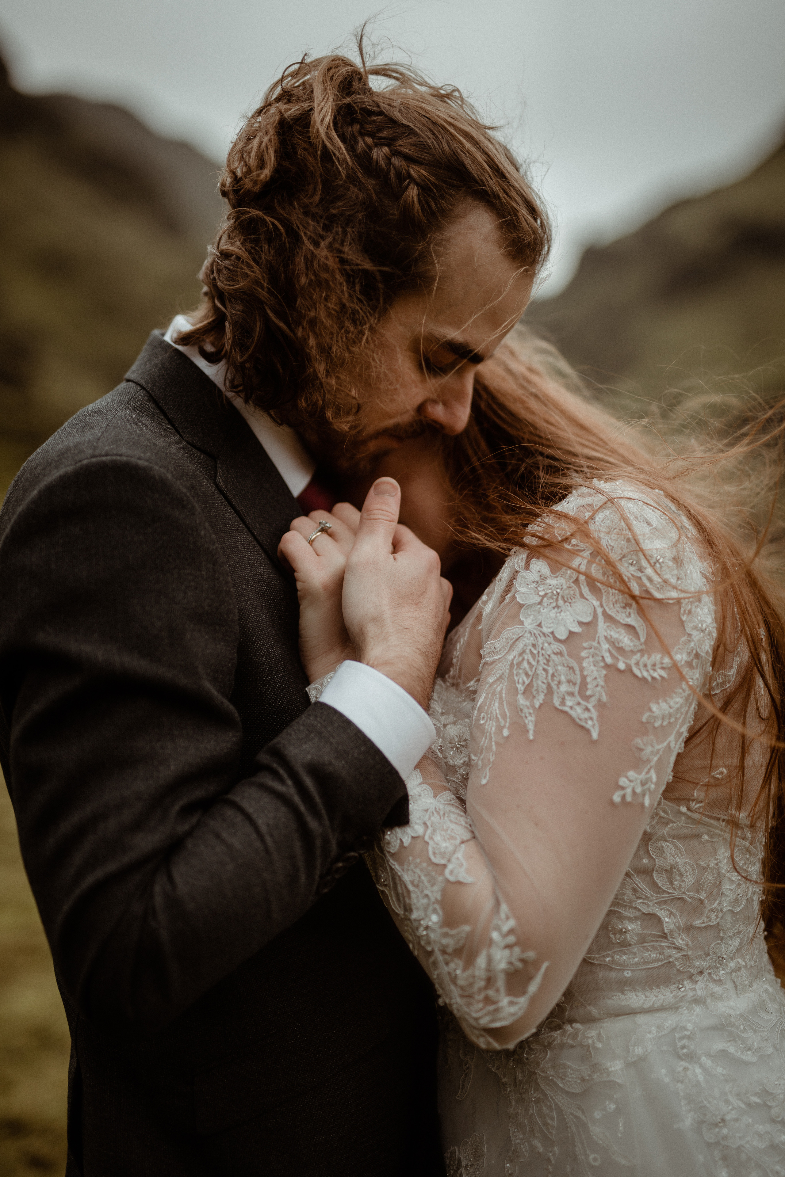 Ceremony at secret waterfall Iceland. Iceland elopement photographer & videographer