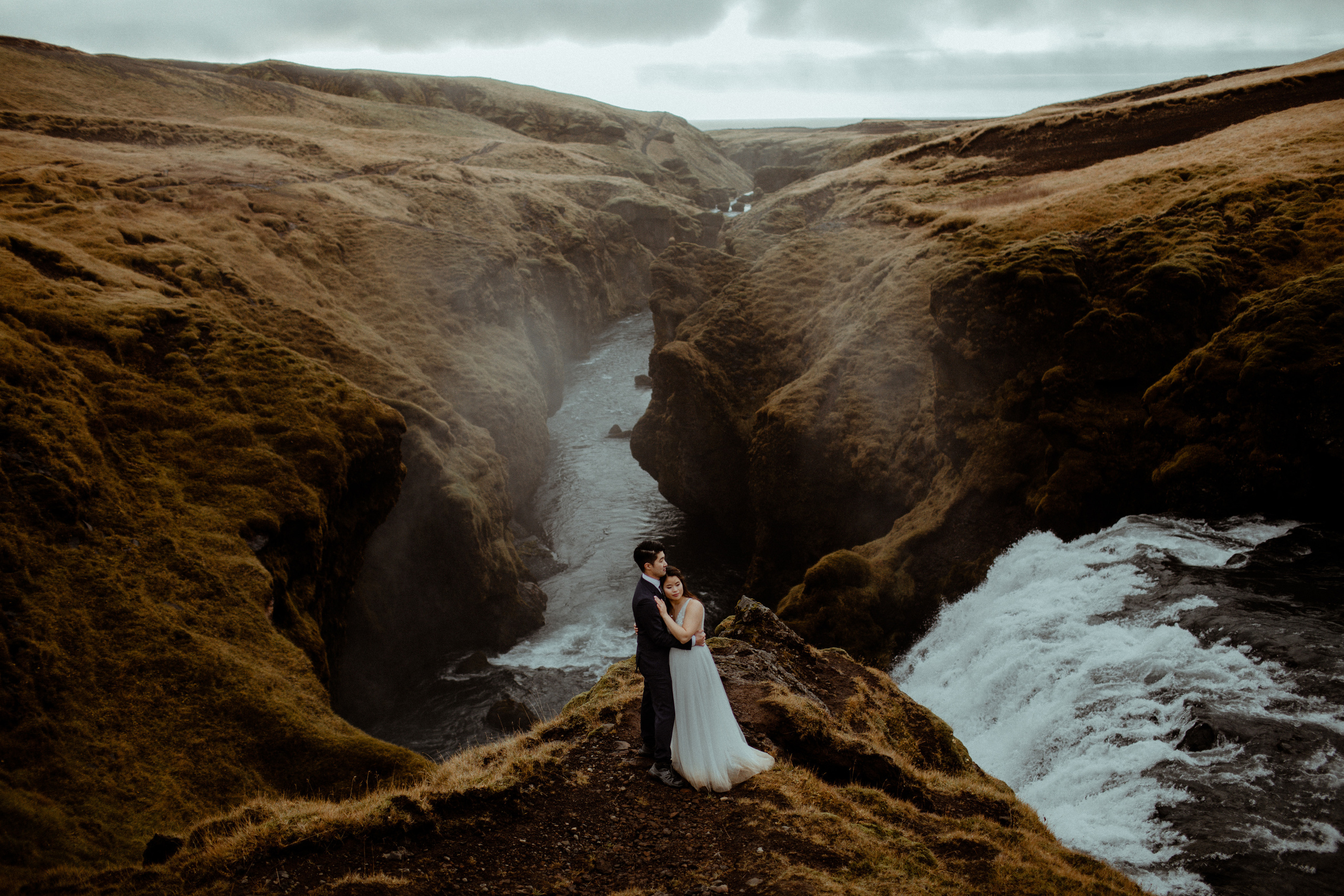 Hidden Waterfalls Iceland Elopement. Iceland elopement photographer & videographer