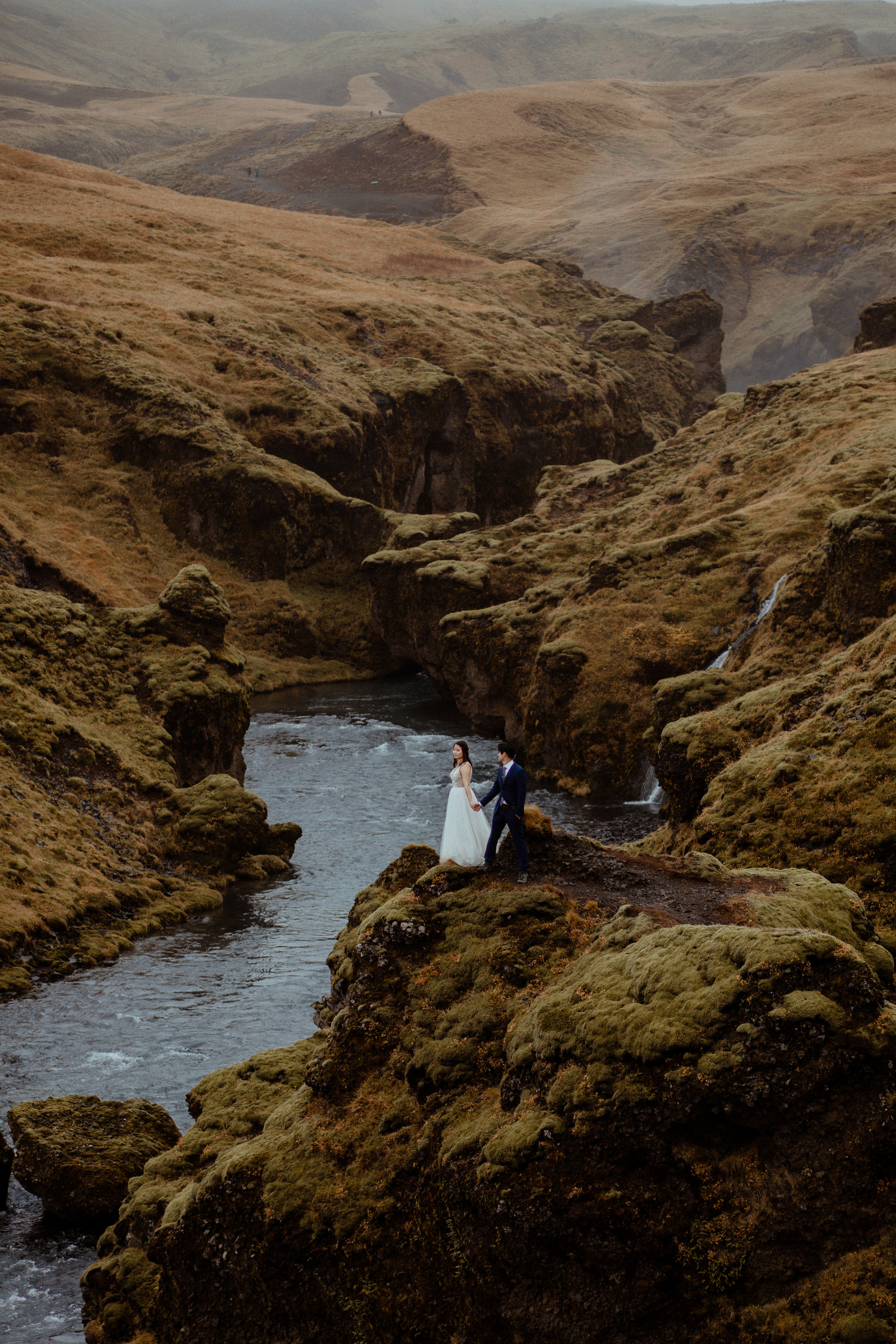 Hidden Waterfalls Iceland Elopement. Iceland elopement photographer & videographer
