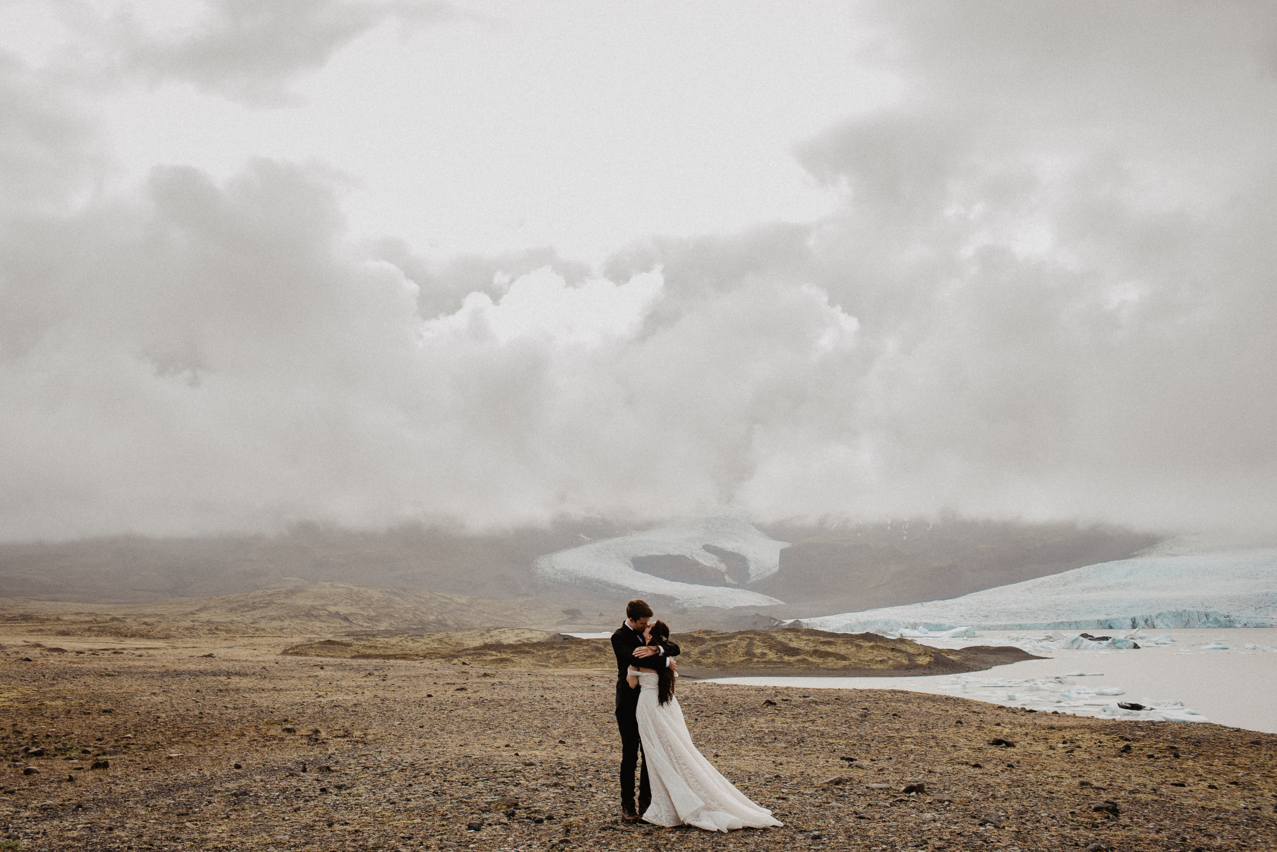 Elopement at secret canyon Iceland and diamond black beach. Iceland elopement photographer & videographer