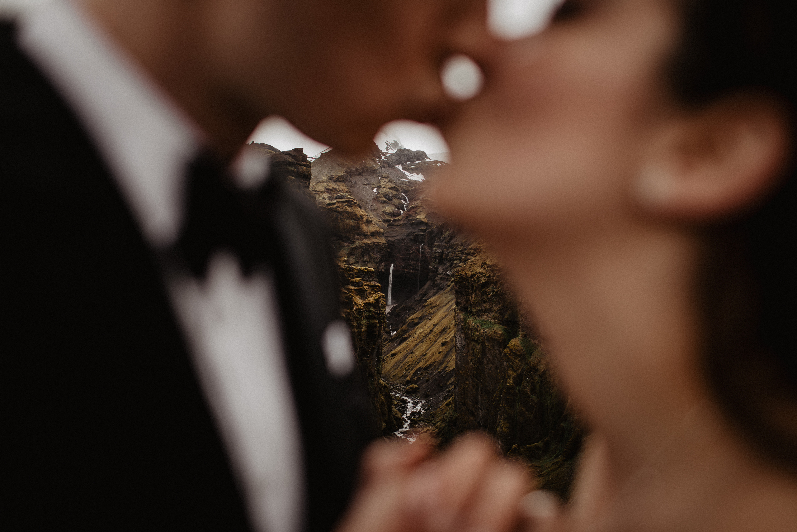 Elopement at secret canyon Iceland and diamond black beach. Iceland elopement photographer & videographer