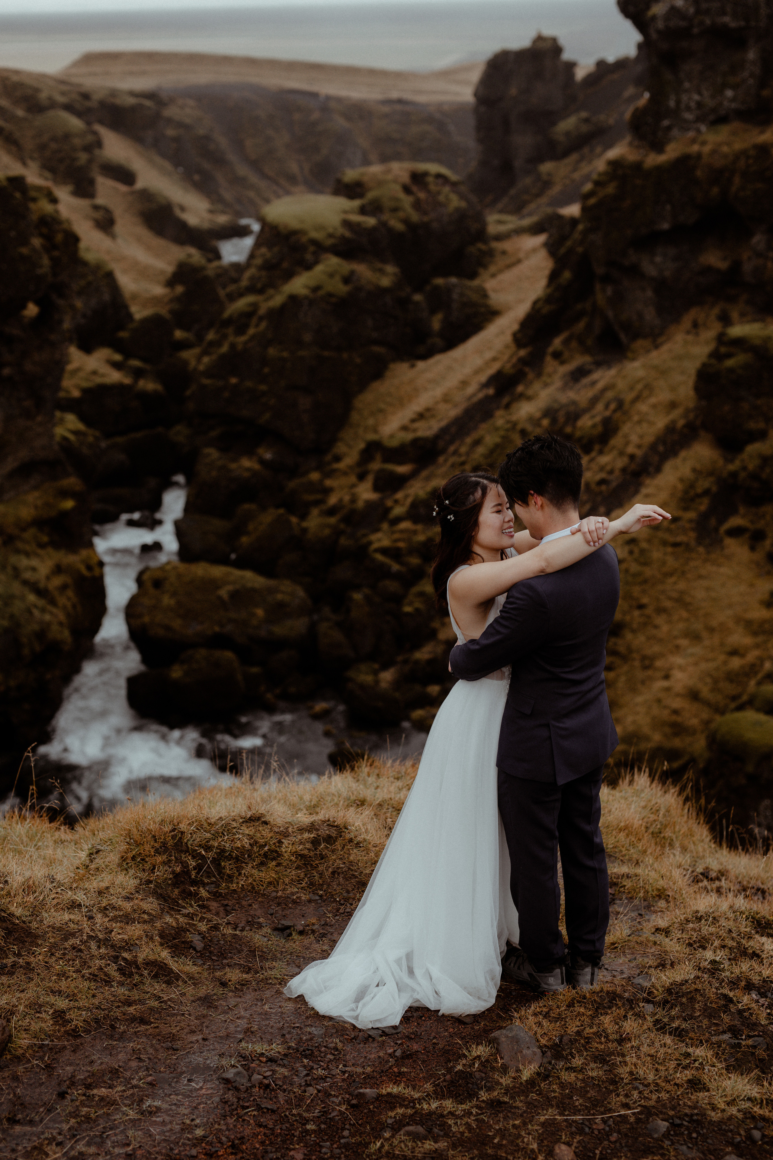 Hidden Waterfalls Iceland Elopement. Iceland elopement photographer & videographer