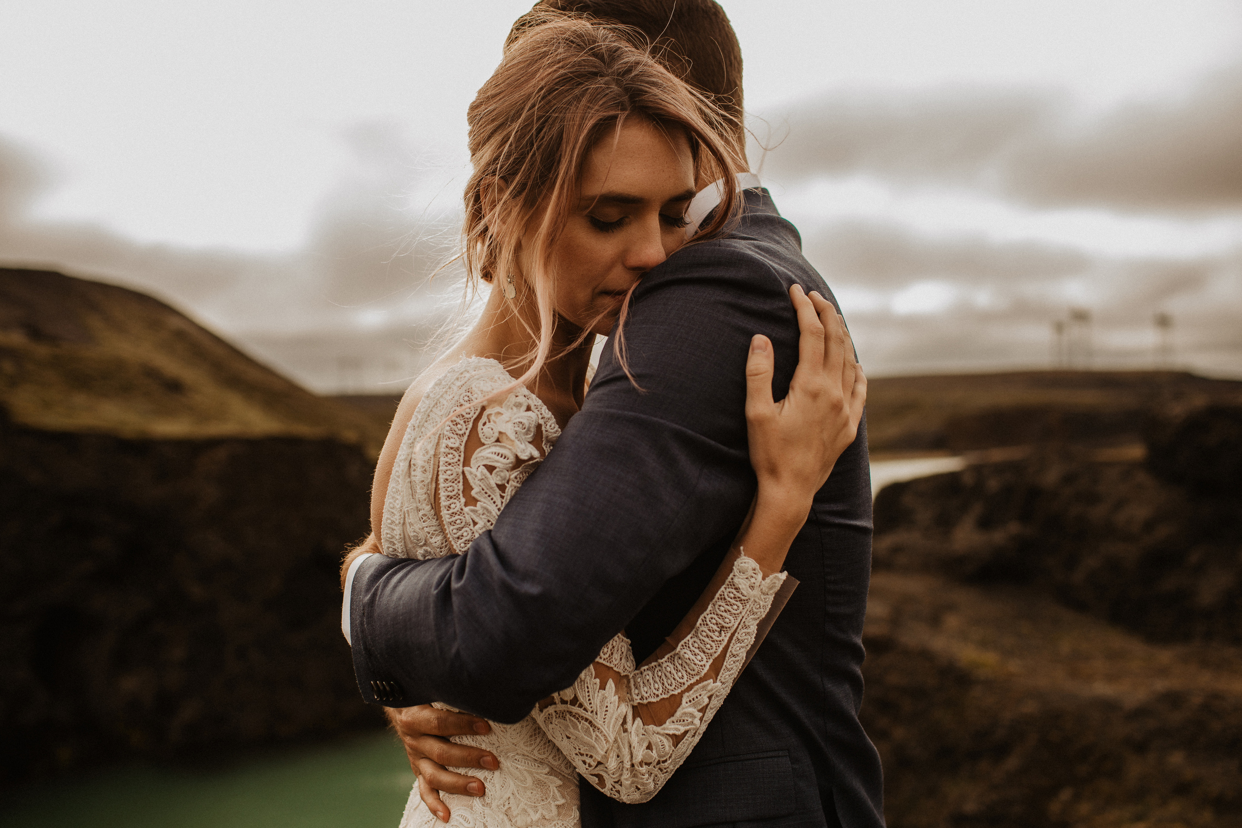 Elopement at Haifoss waterfall. Iceland elopement photographer & videographer
