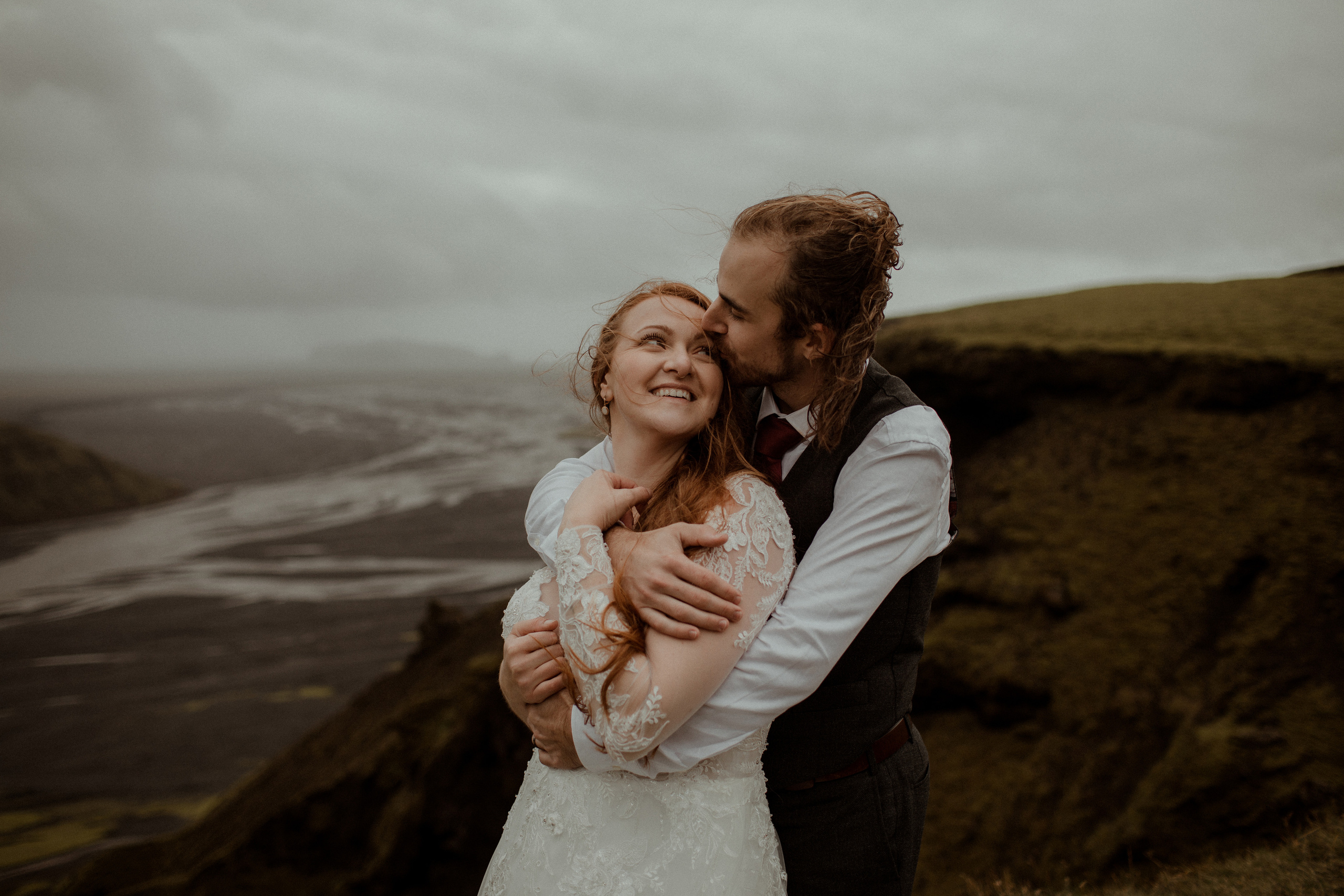 Ceremony at secret waterfall Iceland. Iceland elopement photographer & videographer
