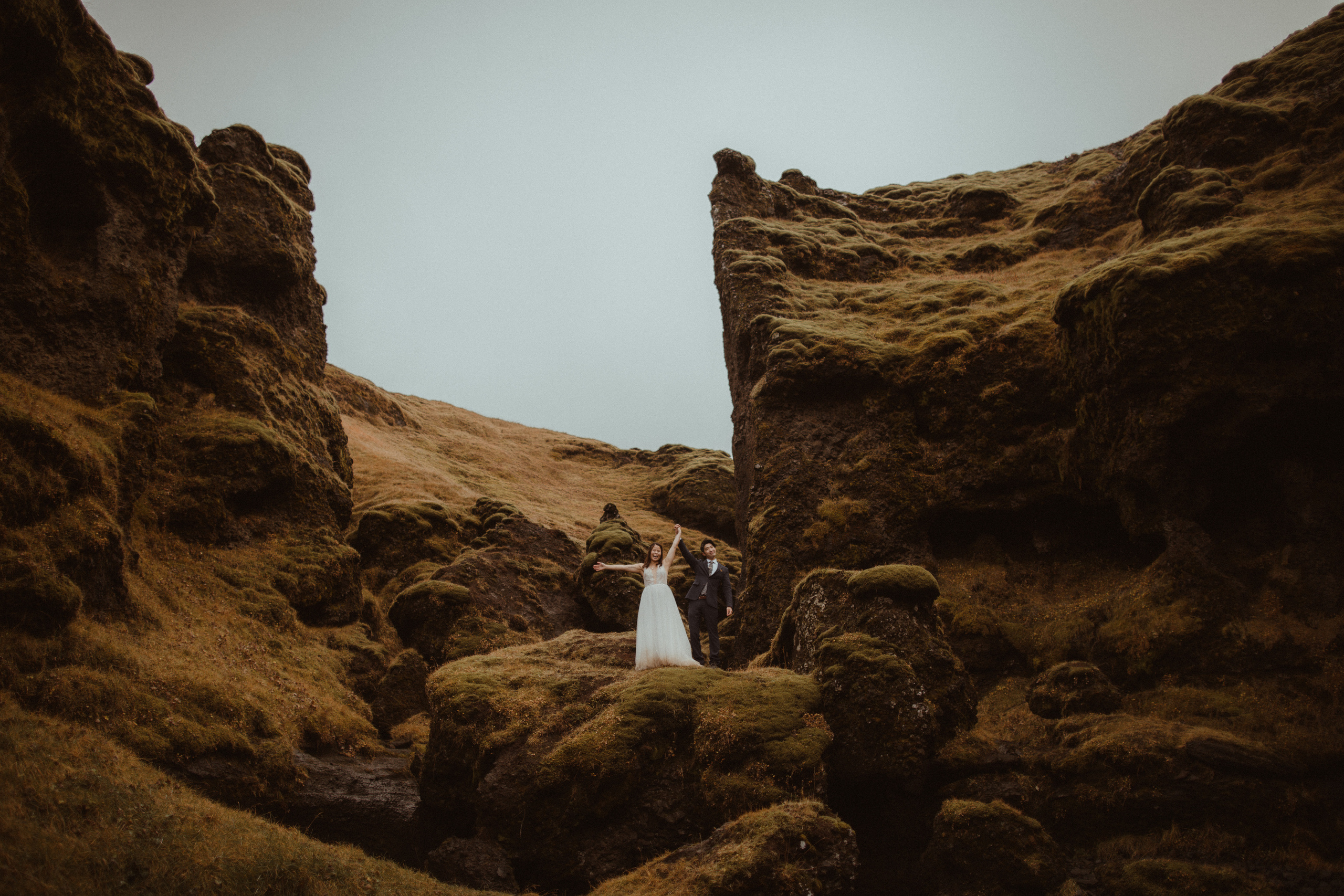 Hidden Waterfalls Iceland Elopement. Iceland elopement photographer & videographer