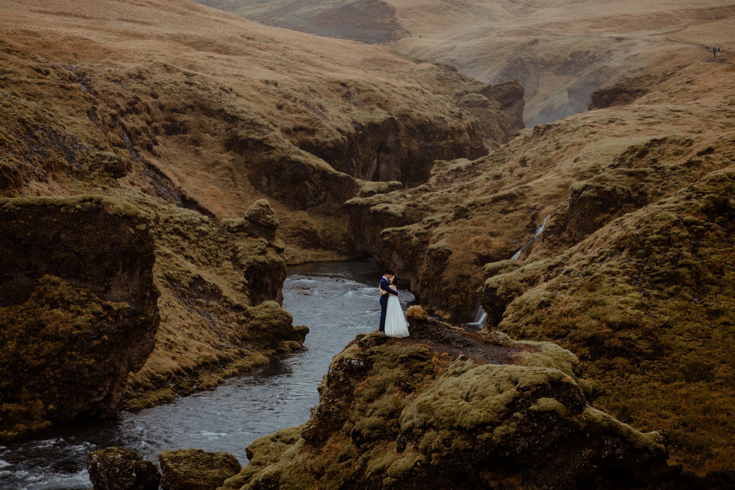 Hidden Waterfalls Iceland Elopement. Iceland elopement photographer & videographer