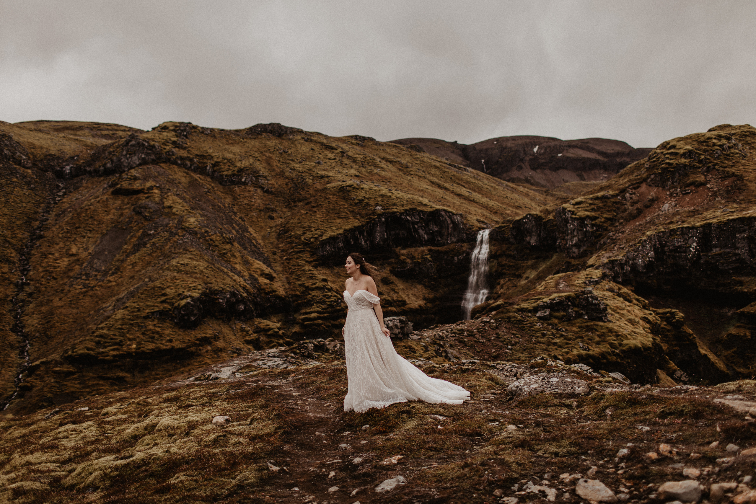 Elopement at secret canyon Iceland and diamond black beach. Iceland elopement photographer & videographer