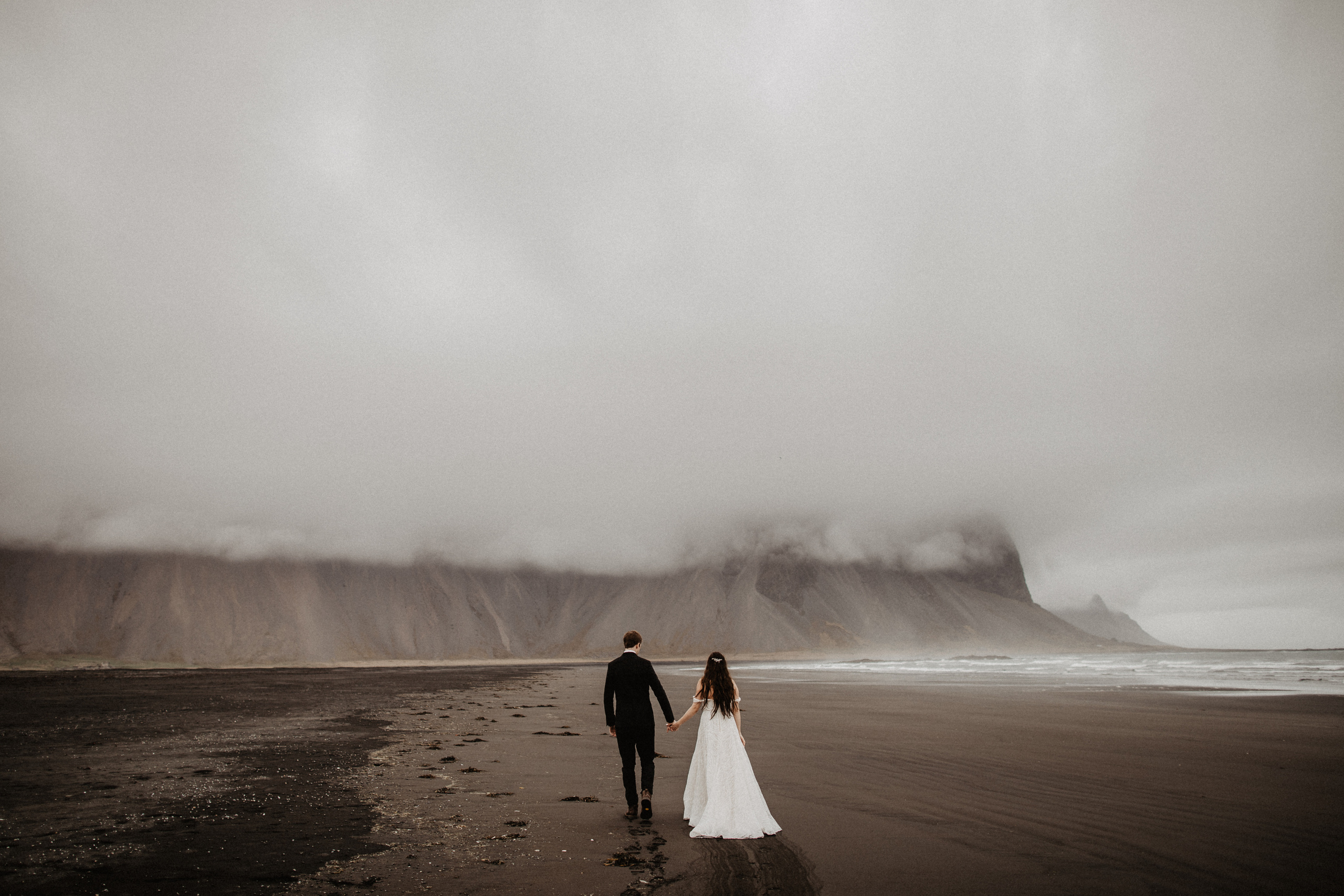 black sand beach wedding photos