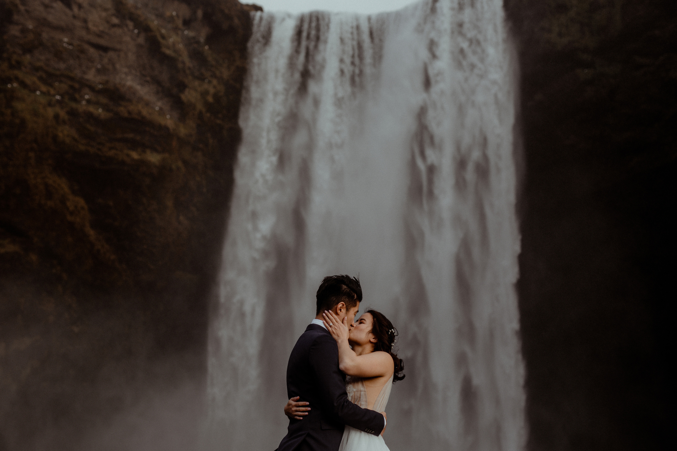 Hidden Waterfalls Iceland Elopement. Iceland elopement photographer & videographer