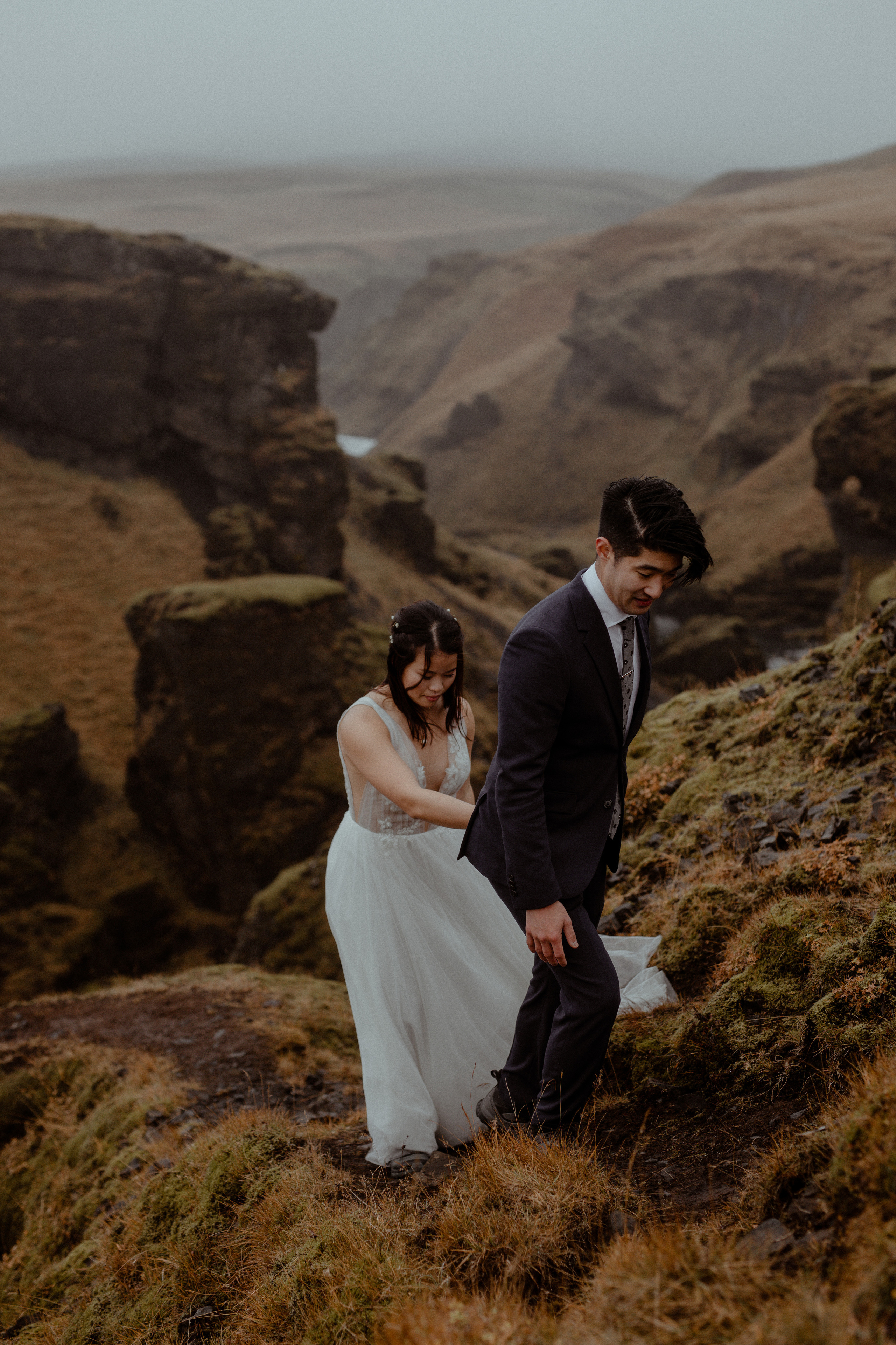 Hidden Waterfalls Iceland Elopement. Iceland elopement photographer & videographer