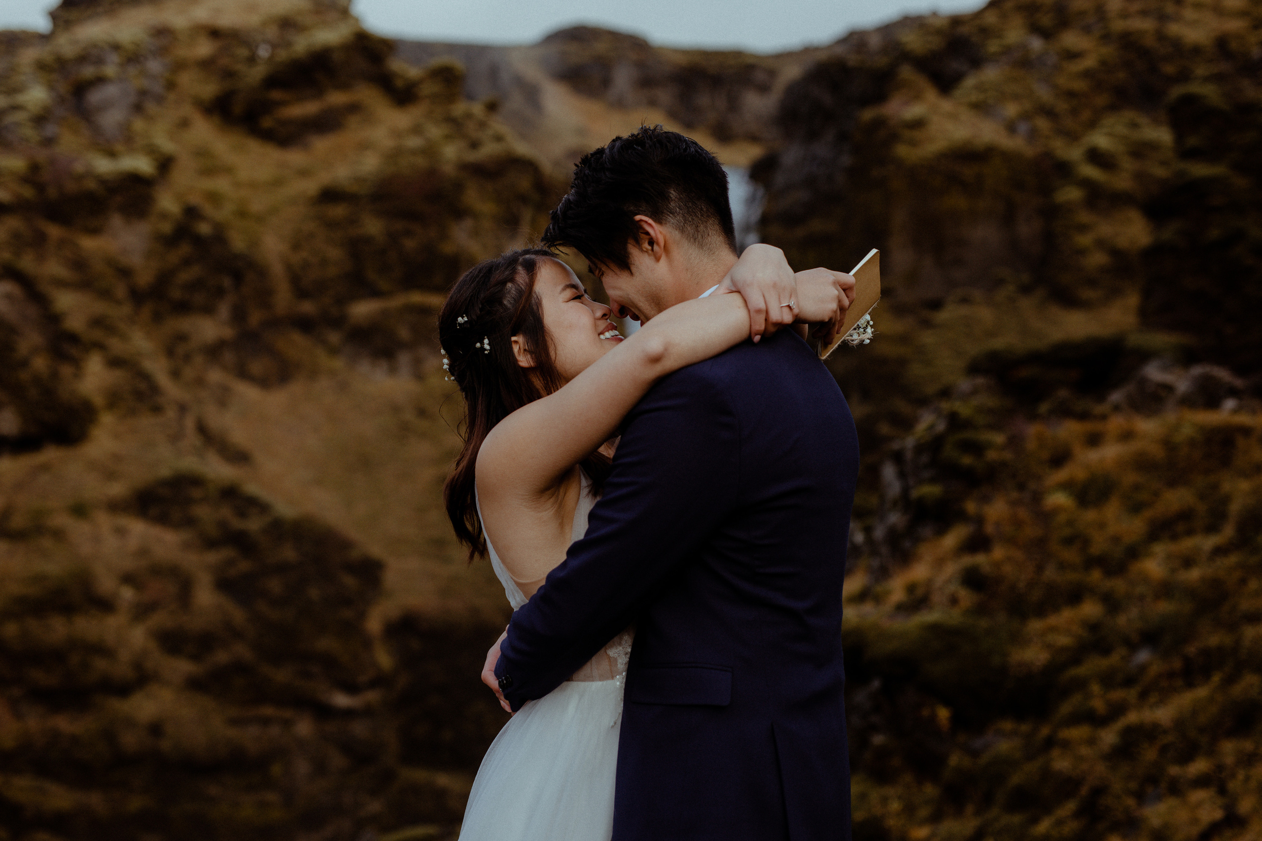 Hidden Waterfalls Iceland Elopement. Iceland elopement photographer & videographer
