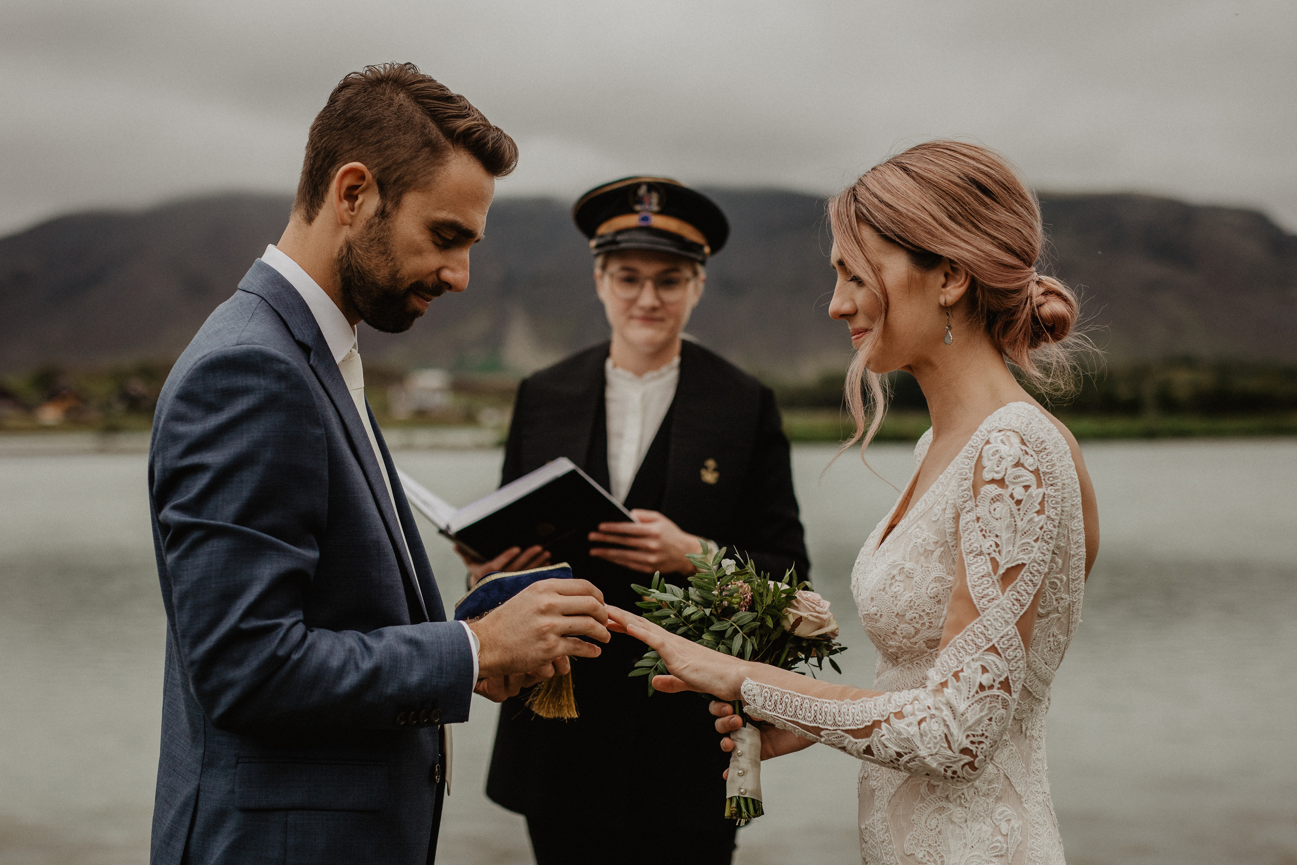 Elopement at Haifoss waterfall. Iceland elopement photographer & videographer