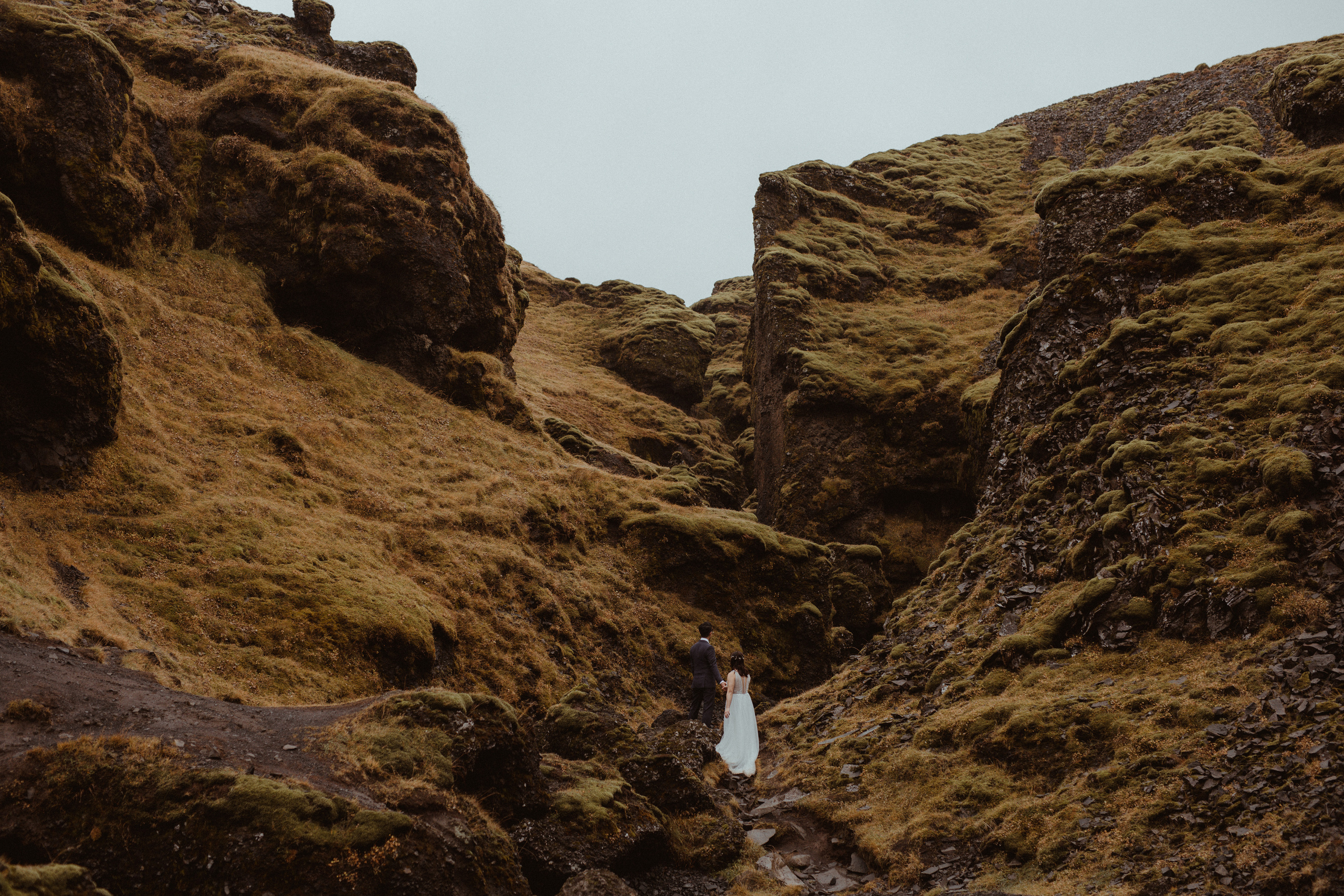 Hidden Waterfalls Iceland Elopement. Iceland elopement photographer & videographer