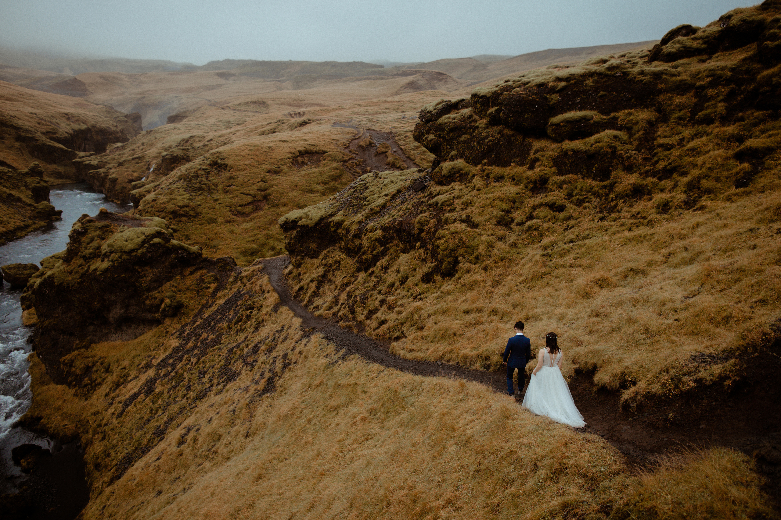 Hidden Waterfalls Iceland Elopement. Iceland elopement photographer & videographer