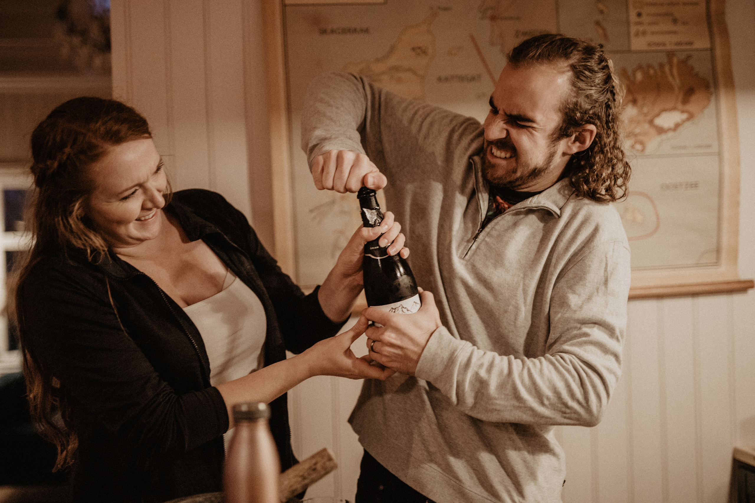 Ceremony at secret waterfall Iceland. Iceland elopement photographer & videographer