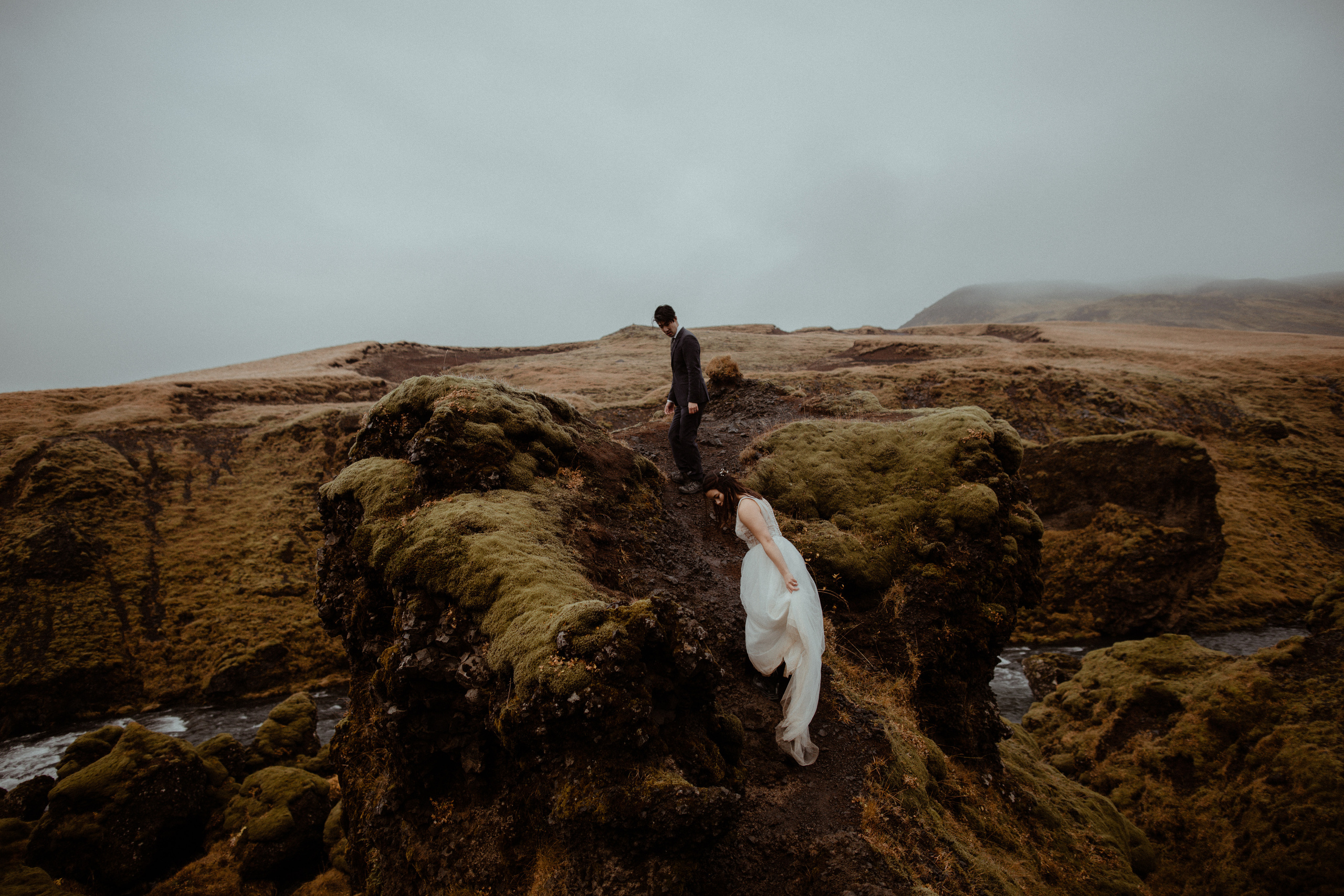 Hidden Waterfalls Iceland Elopement. Iceland elopement photographer & videographer