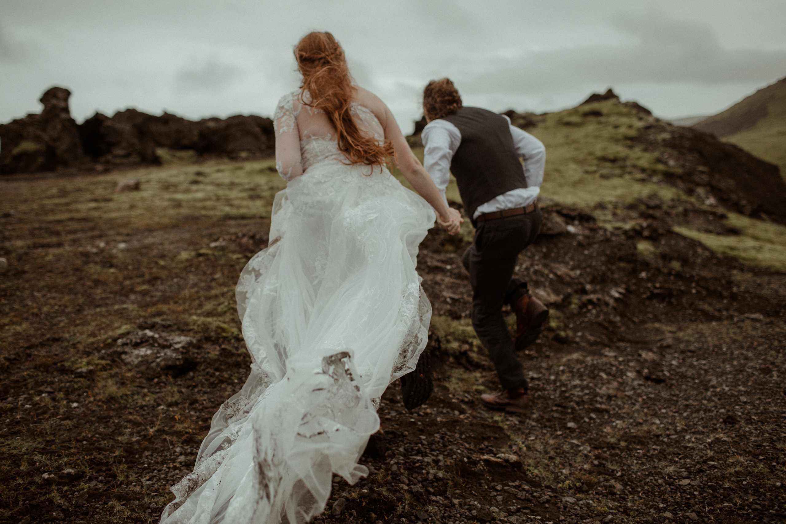 Ceremony at secret waterfall Iceland. Iceland elopement photographer & videographer