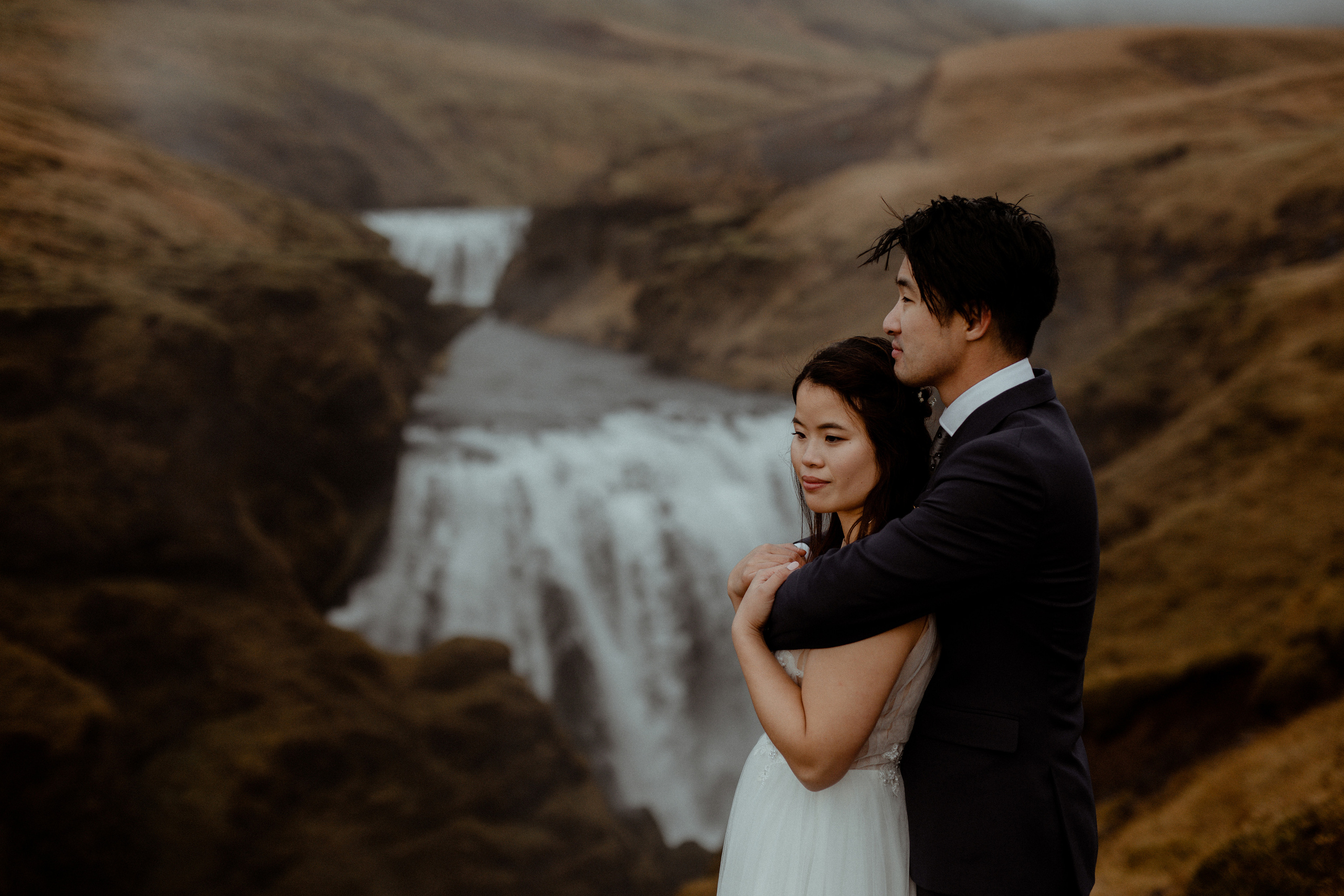 Hidden Waterfalls Iceland Elopement. Iceland elopement photographer & videographer