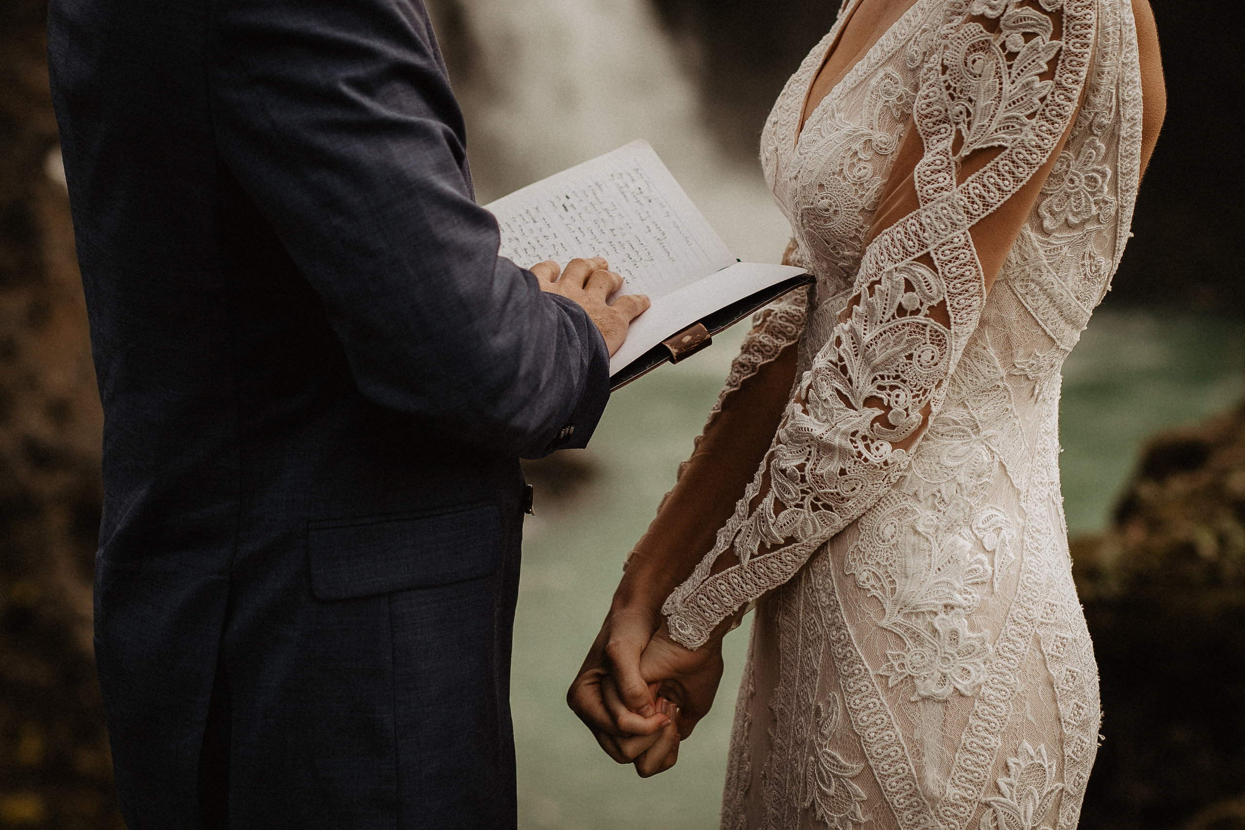 Elopement at Haifoss waterfall. Iceland elopement photographer & videographer
