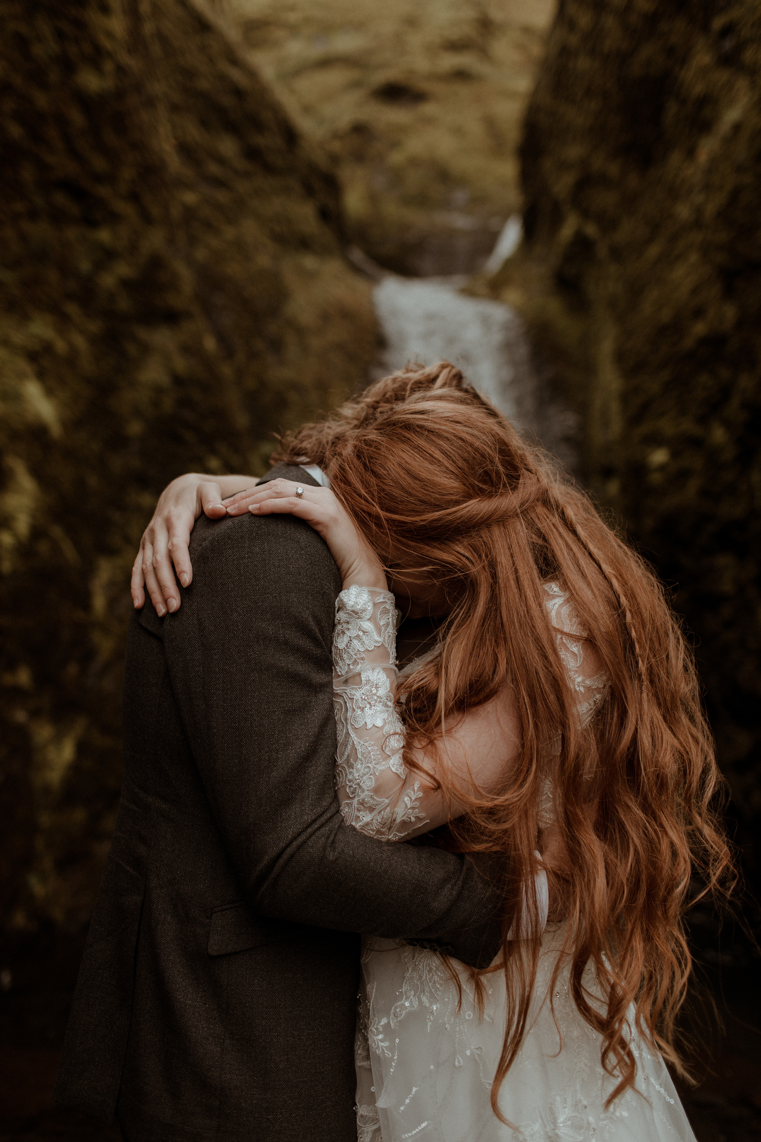 Ceremony at secret waterfall Iceland. Iceland elopement photographer & videographer