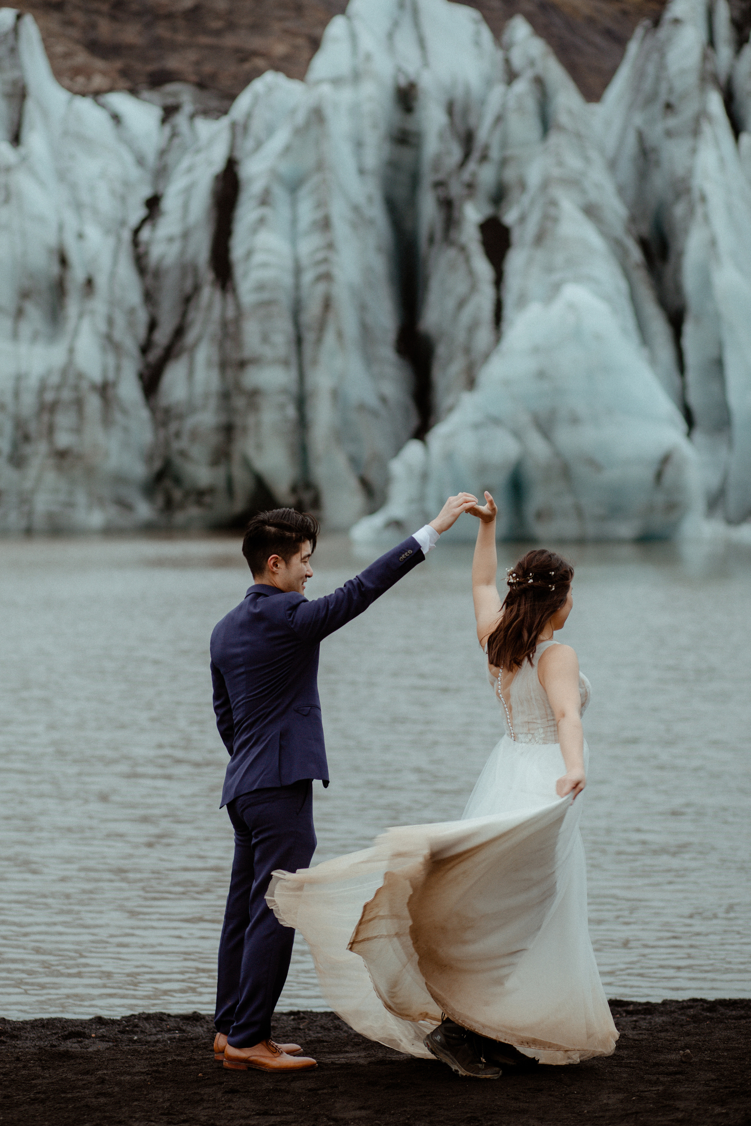 Hidden Waterfalls Iceland Elopement. Iceland elopement photographer & videographer