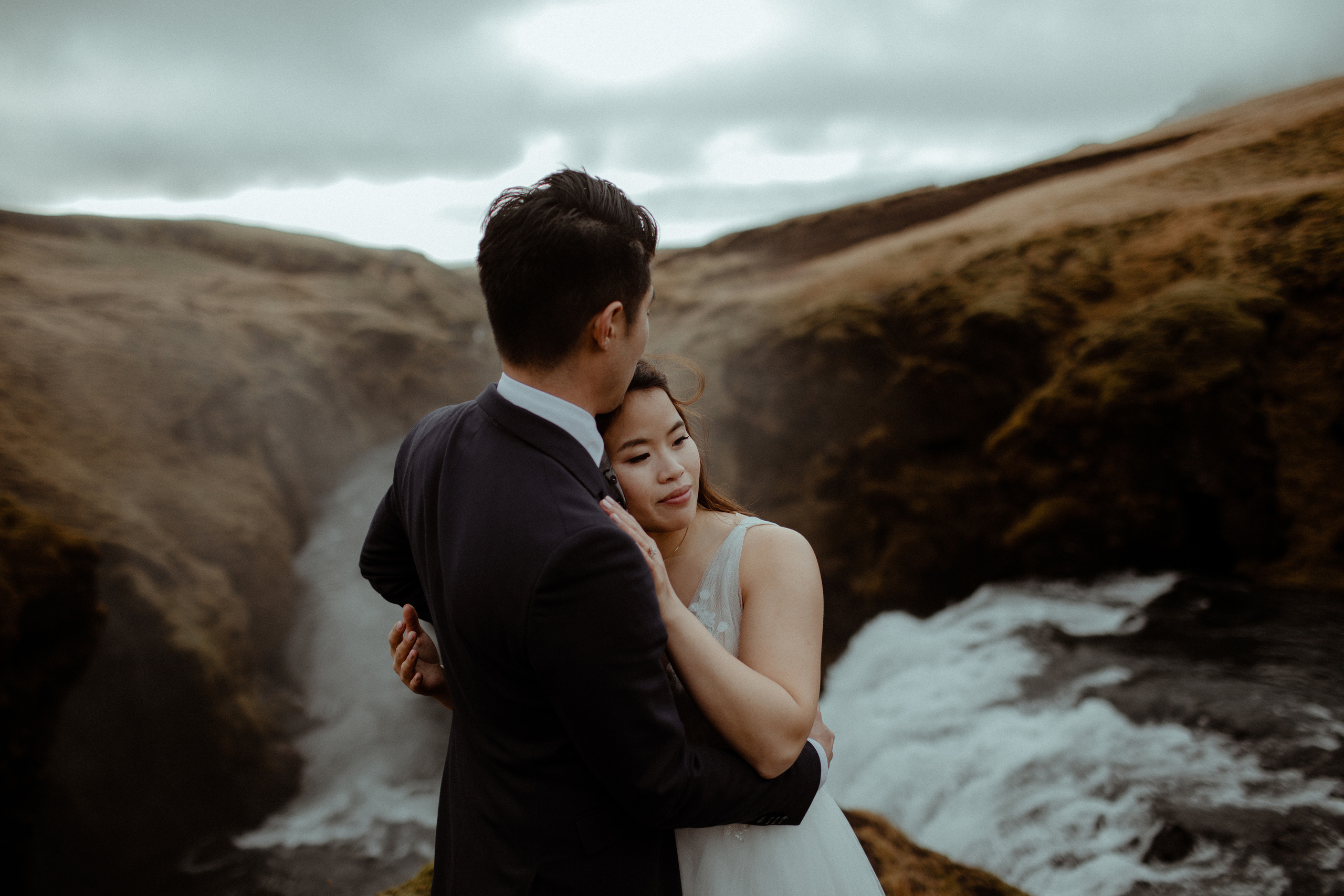 Hidden Waterfalls Iceland Elopement. Iceland elopement photographer & videographer