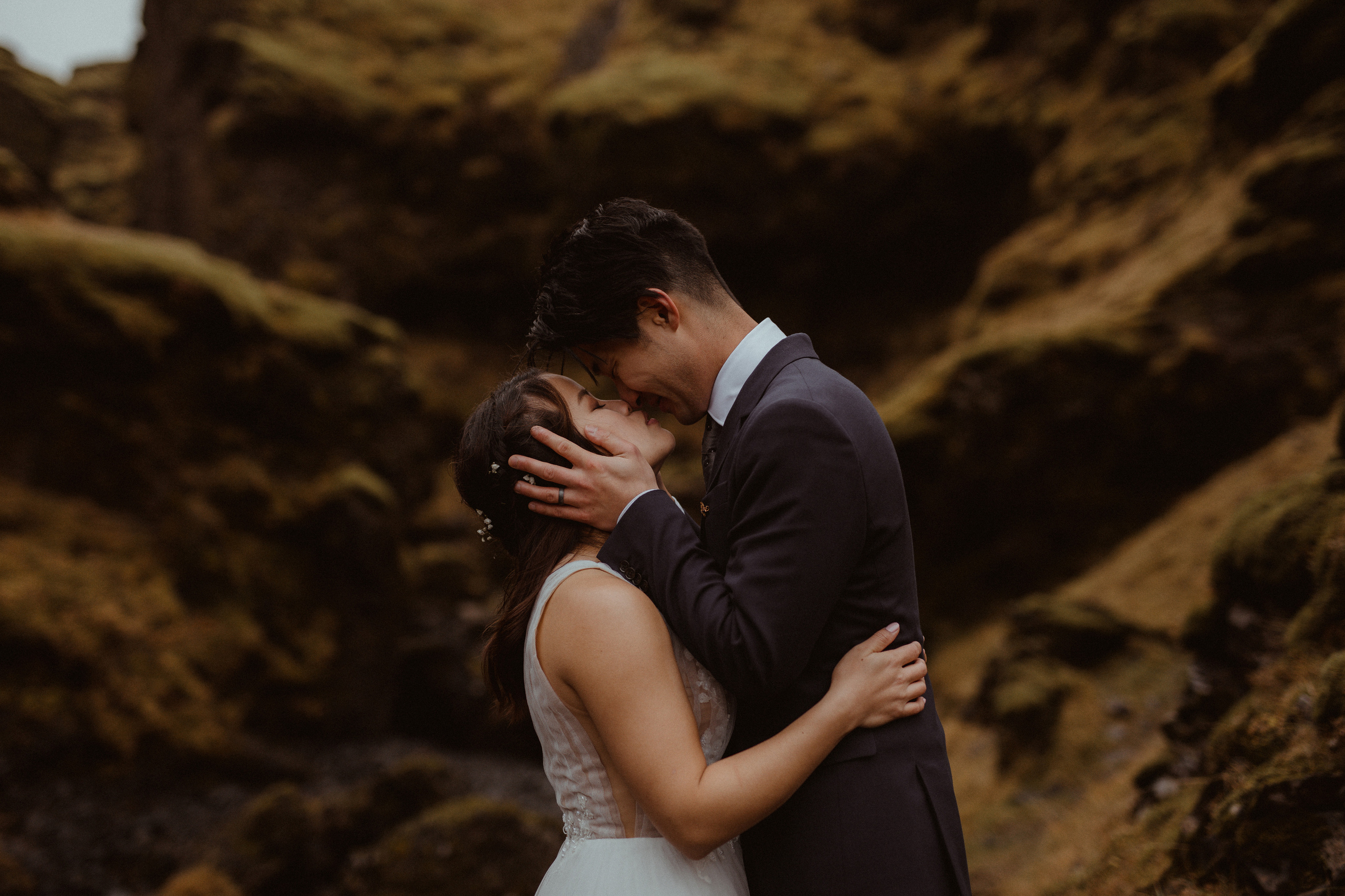 Hidden Waterfalls Iceland Elopement. Iceland elopement photographer & videographer