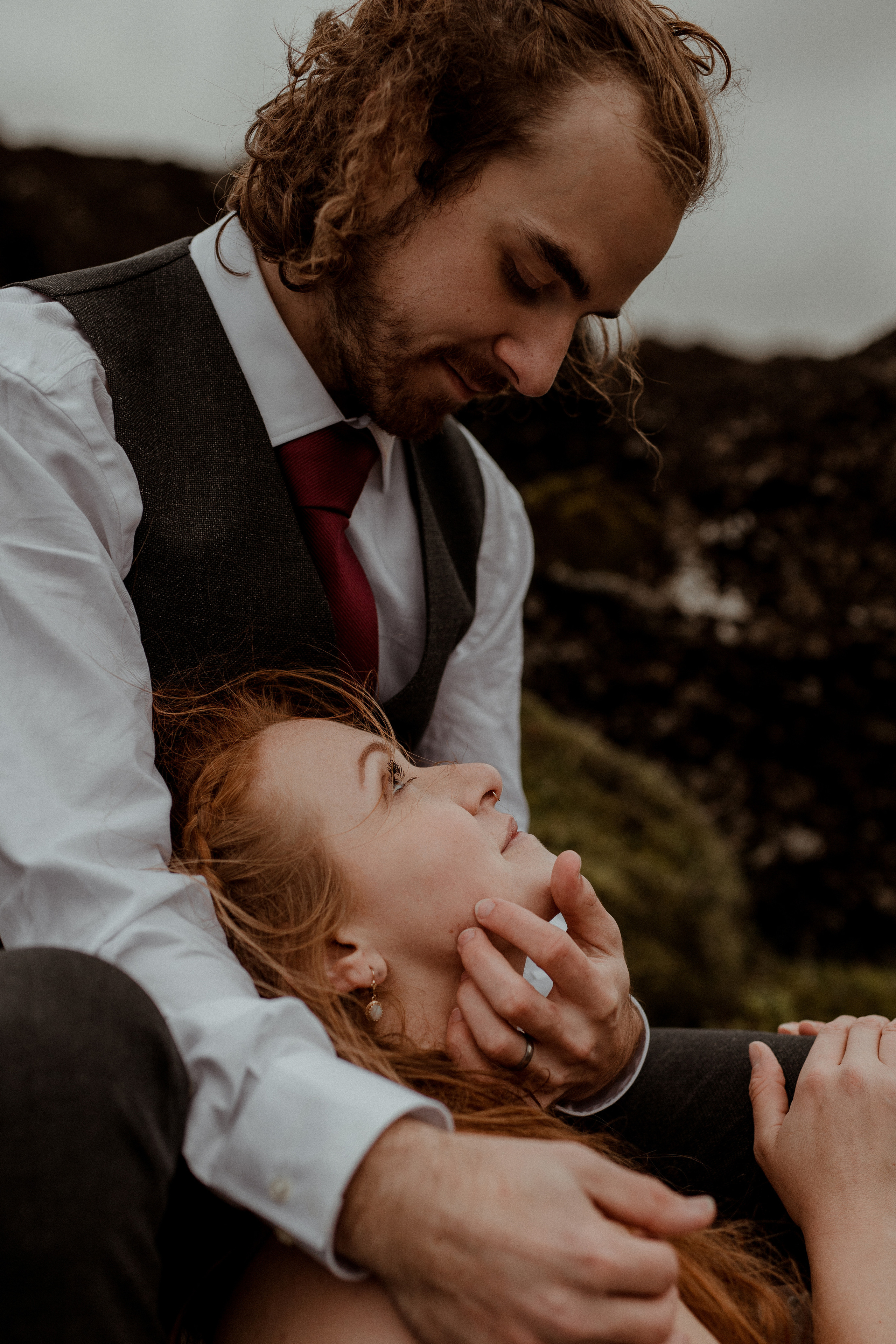 Ceremony at secret waterfall Iceland. Iceland elopement photographer & videographer