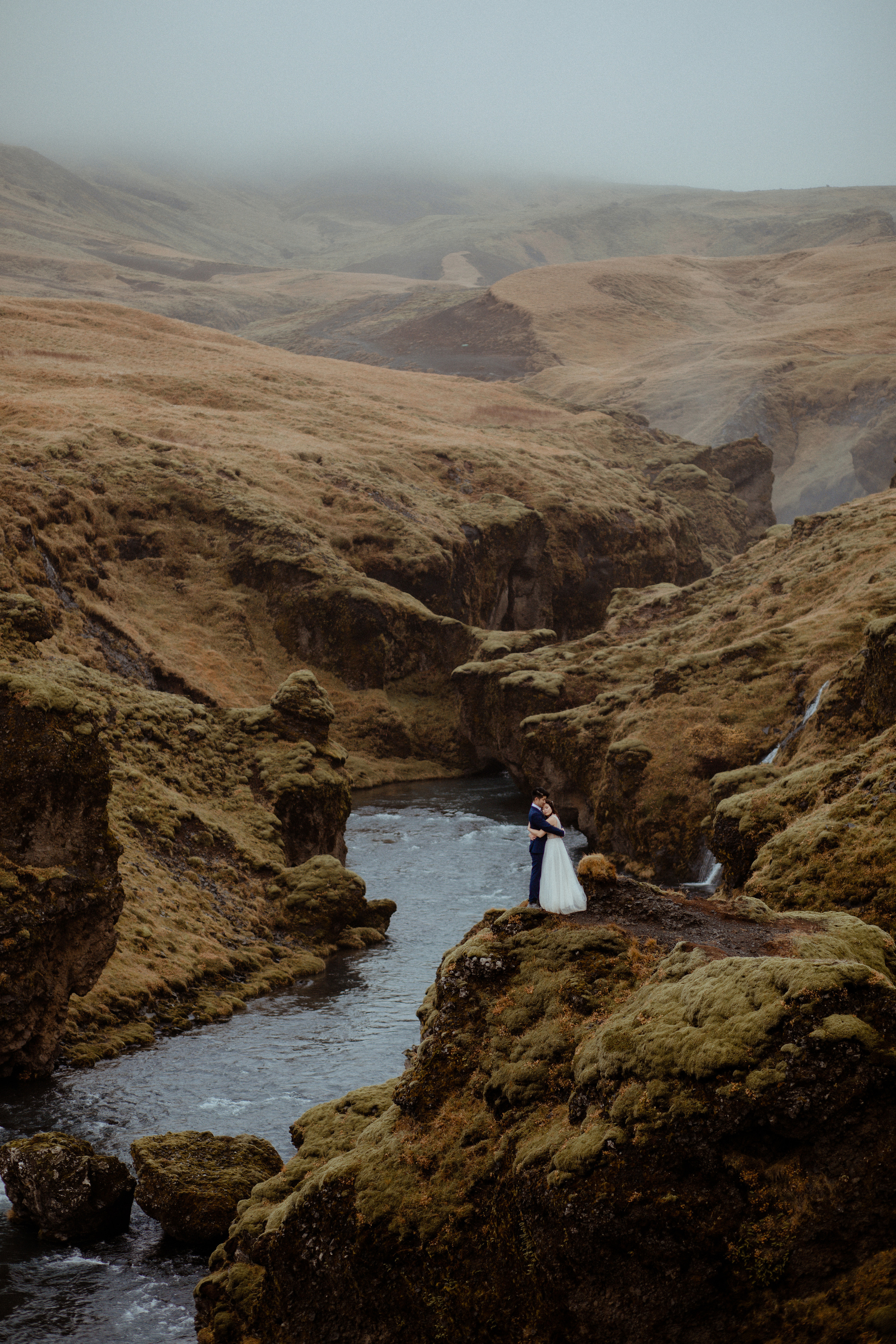 Hidden Waterfalls Iceland Elopement. Iceland elopement photographer & videographer