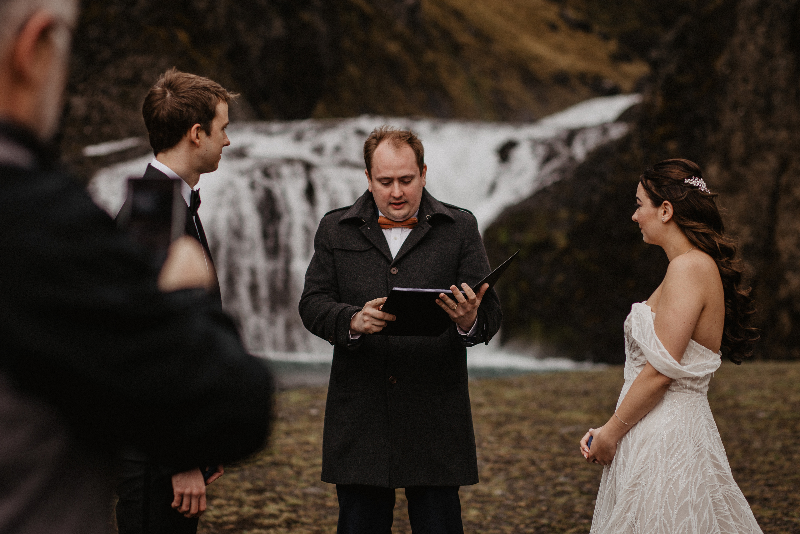 Elopement at secret canyon Iceland and diamond black beach. Iceland elopement photographer & videographer